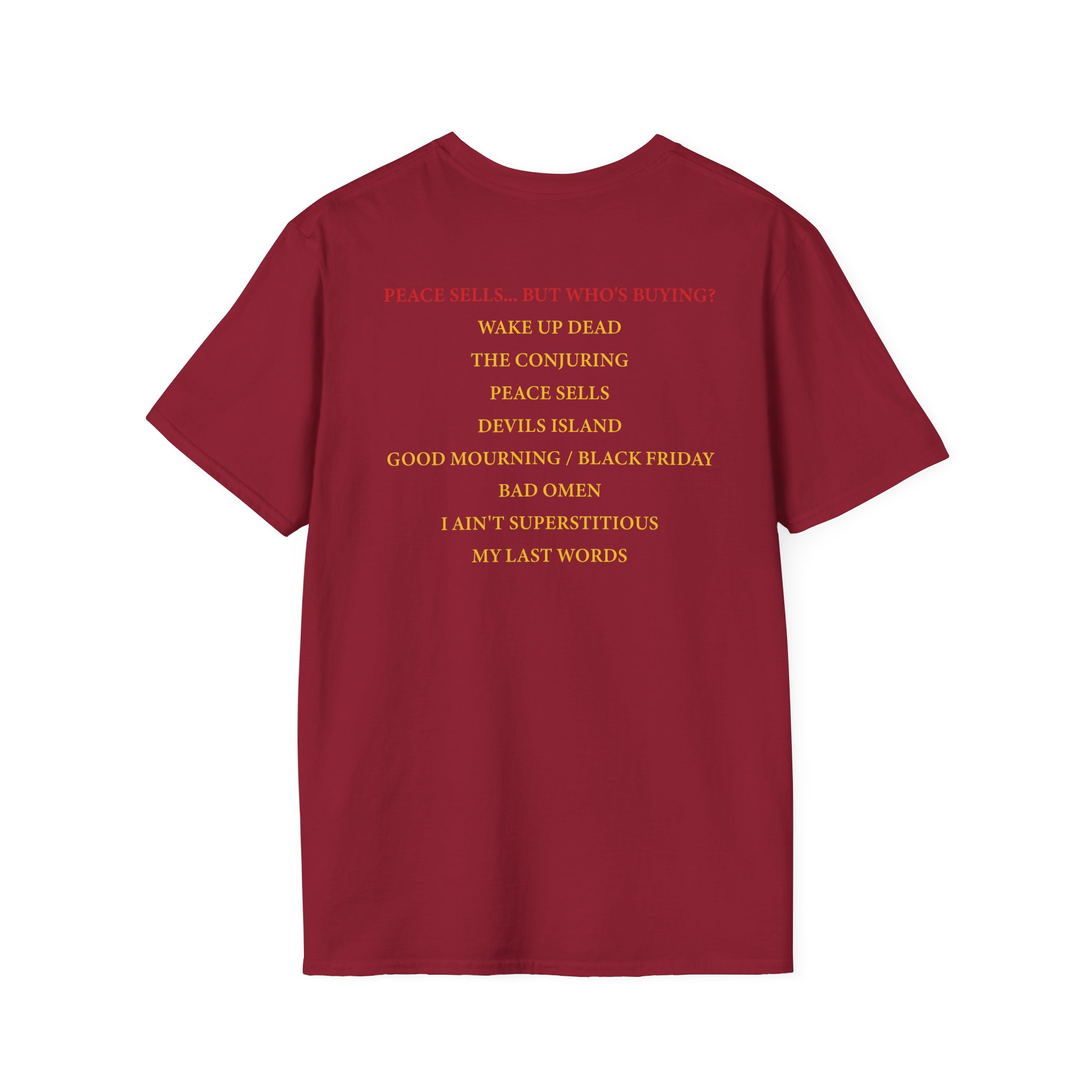 Megadeth Peace Sells Tracklist Unisex Softstyle T-Shirt