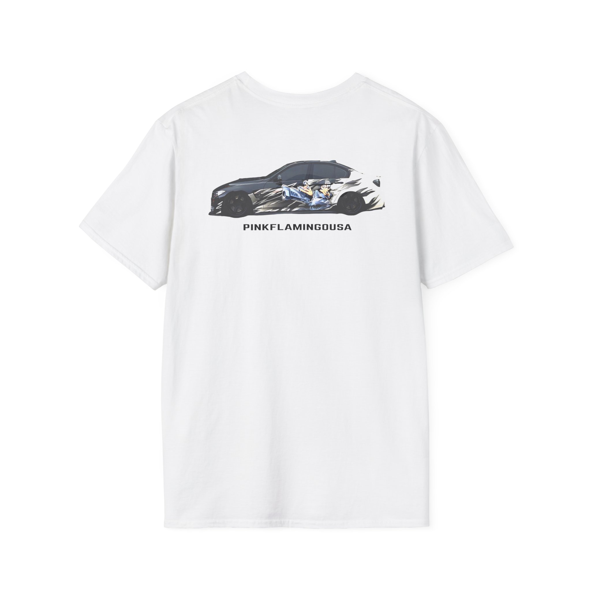 Xavier Wulf Pinkflamingousa unisex softstyle t-shirt