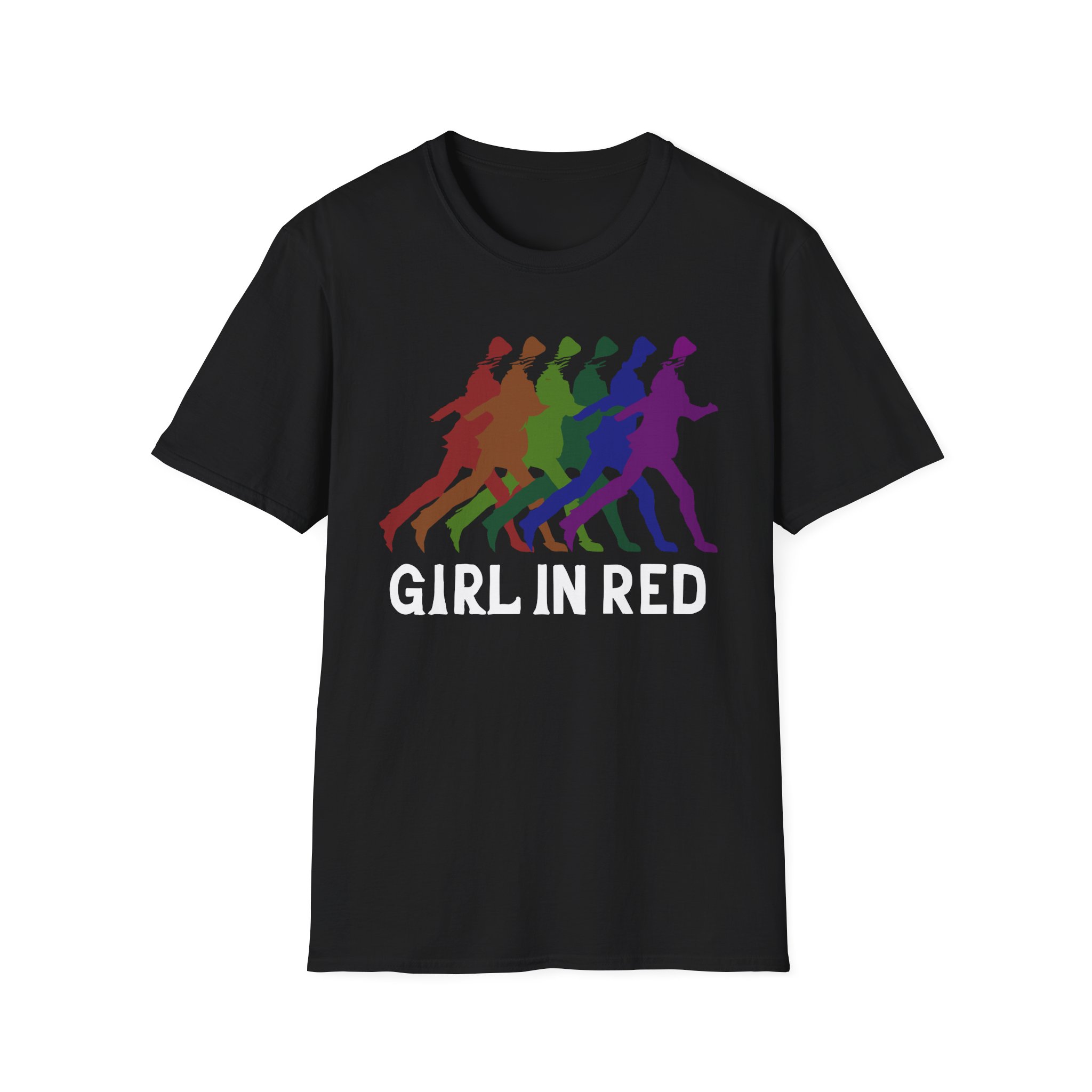 Girl in Red Rainbow Silhouette Unisex Softstyle T-Shirt