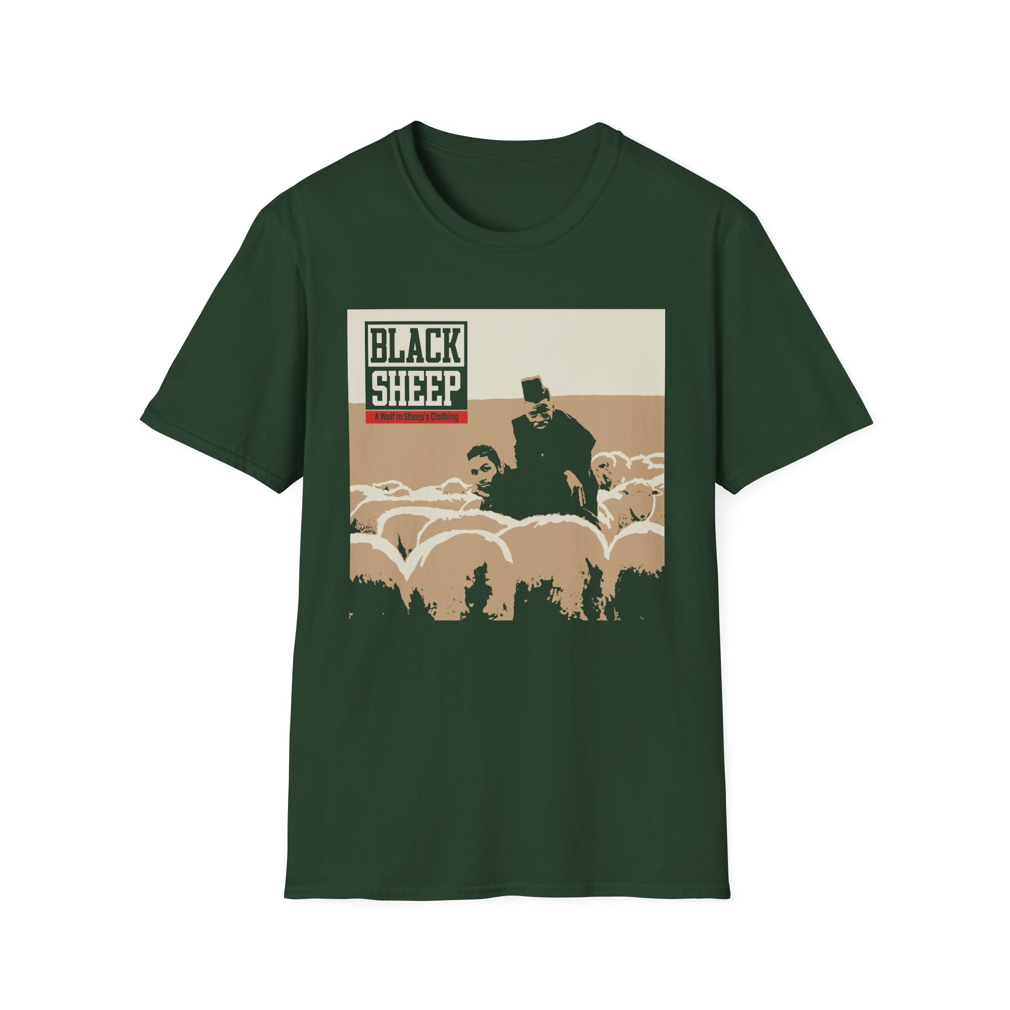 Black Sheep wolf Unisex Softstyle T-Shirt