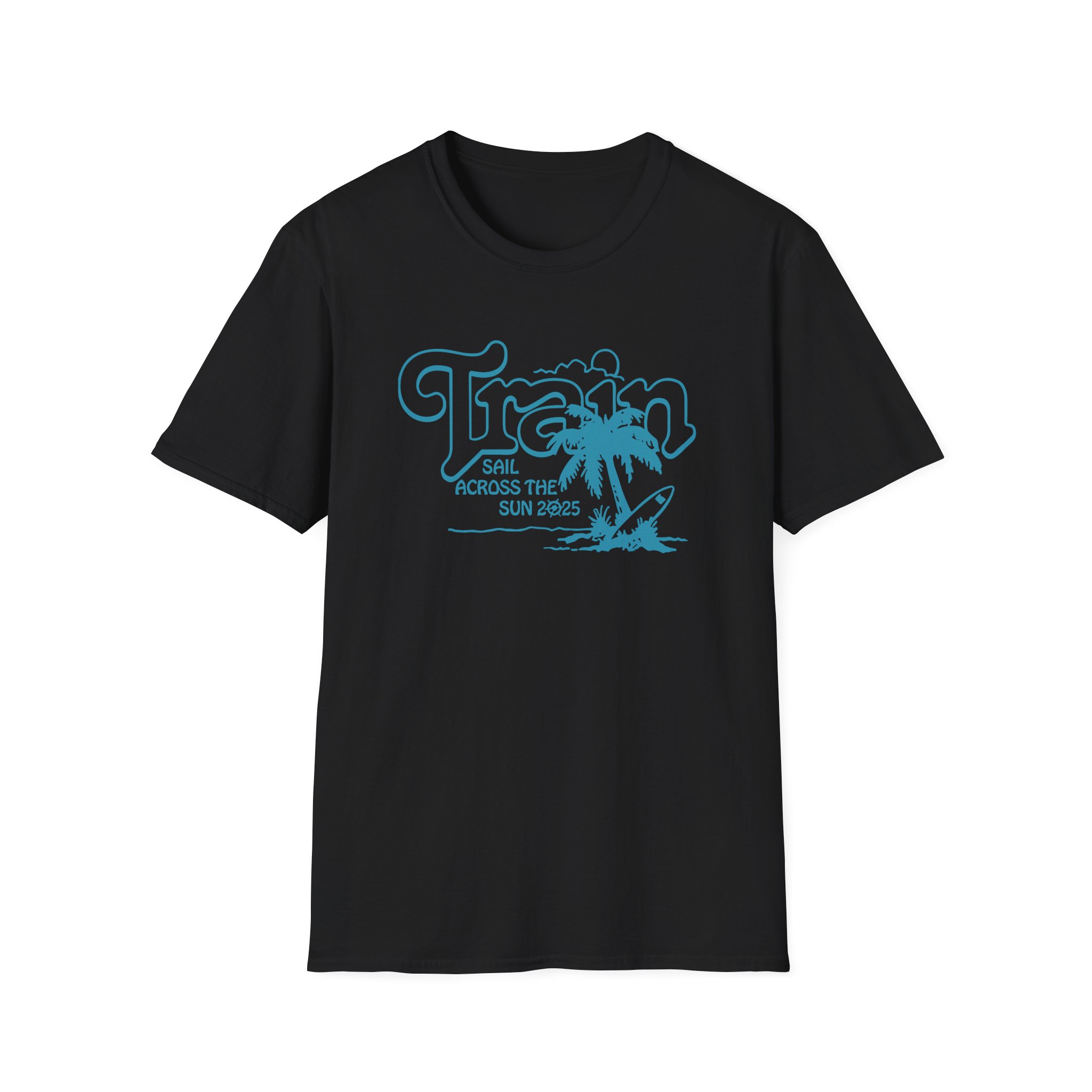 Train Sail Across the Sun 2025 Palm Tree unisex softstyle t-shirt