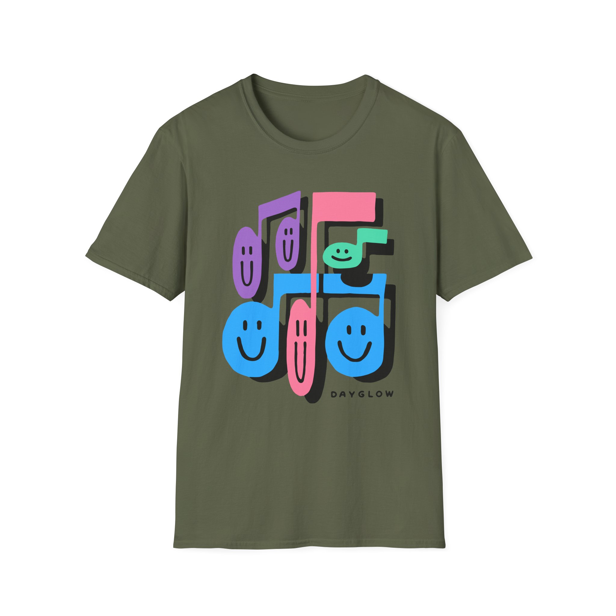 Dayglow Music Notes Unisex Softstyle T-Shirt