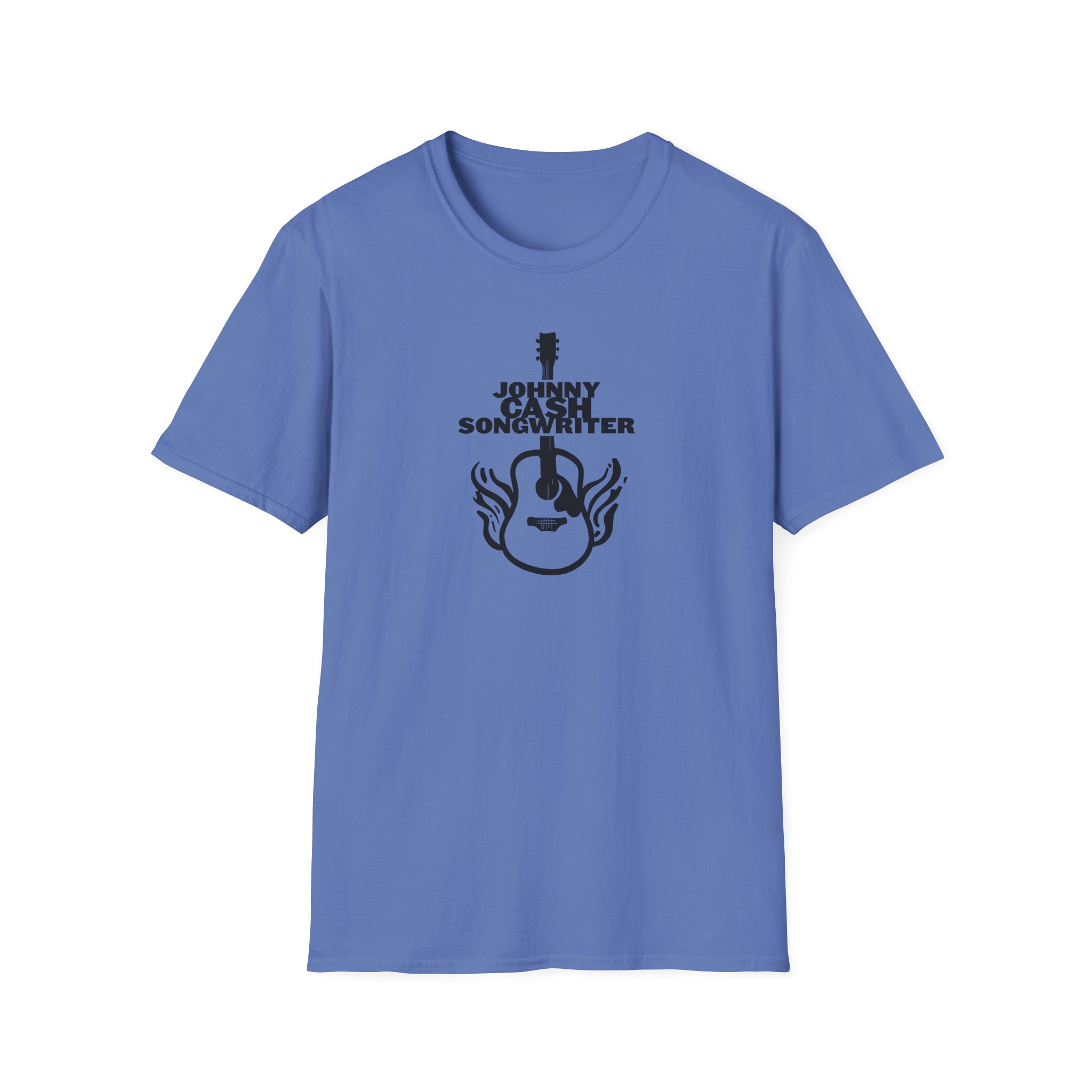 Johnny Cash Flaming Guitar Unisex Softstyle T-Shirt