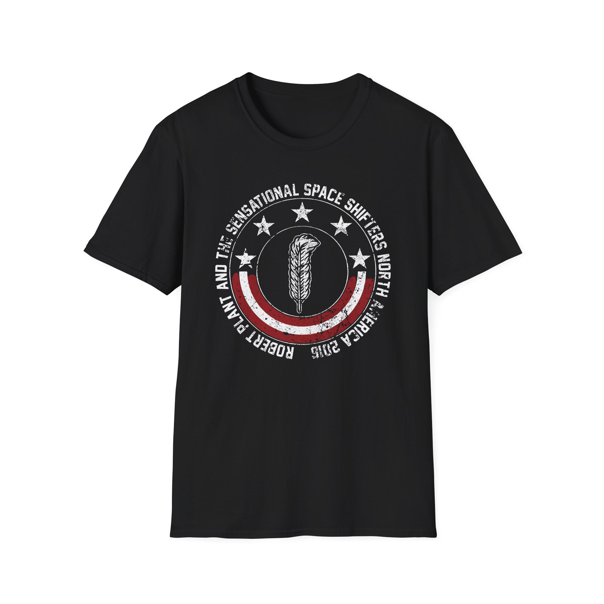 Robert Plant Patriotic Quill Itinerary Unisex Softstyle T-Shirt
