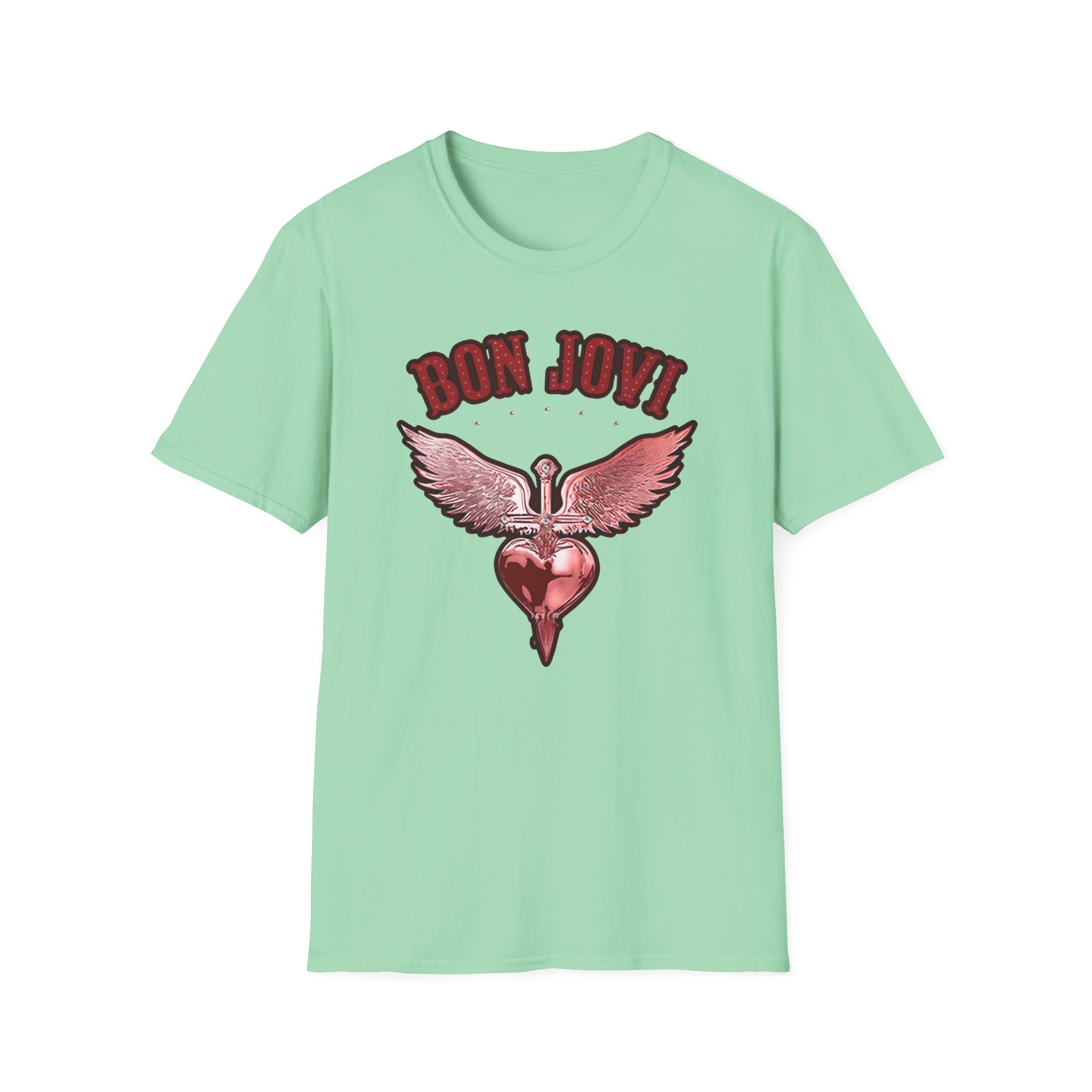 Bon Jovi Forever Red H&d Unisex Softstyle T-Shirt