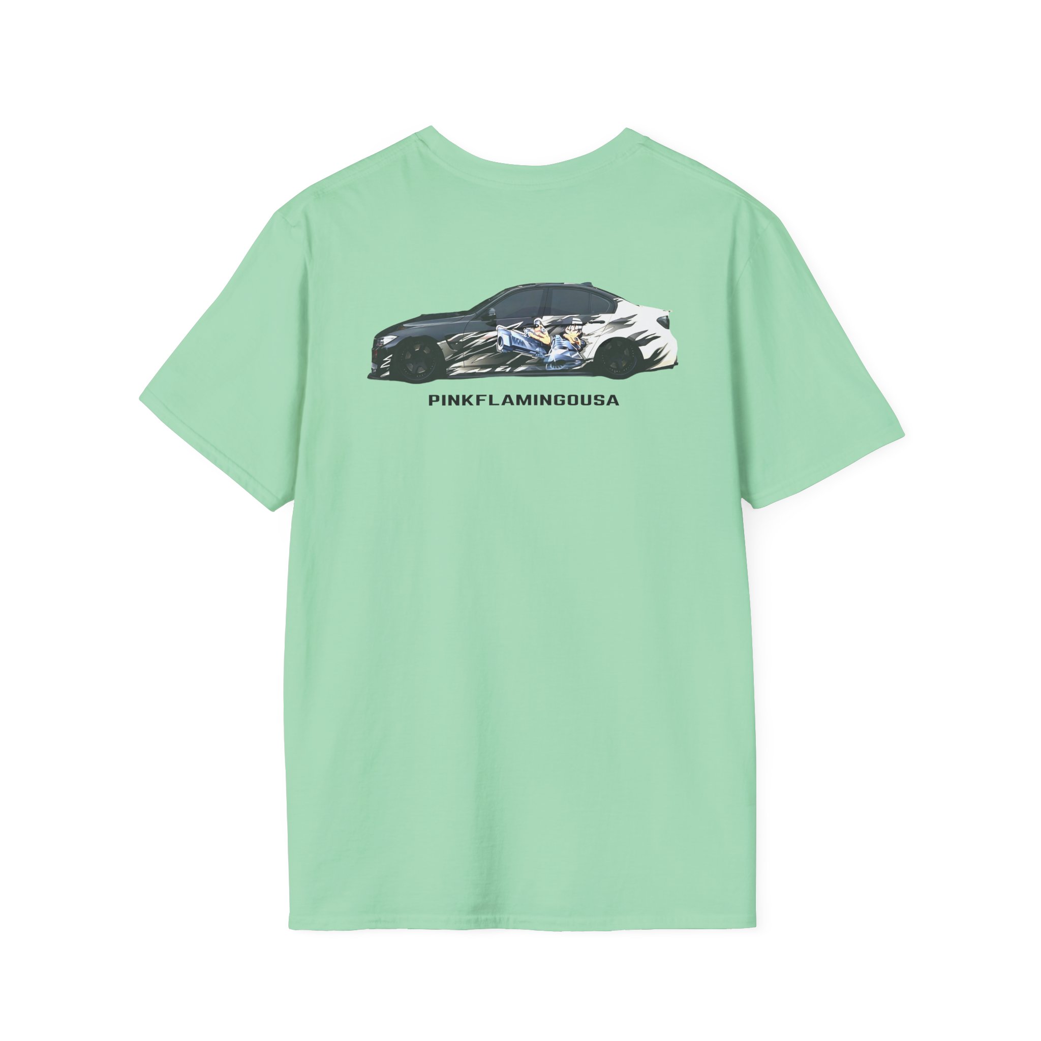 Xavier Wulf Pinkflamingousa unisex softstyle t-shirt