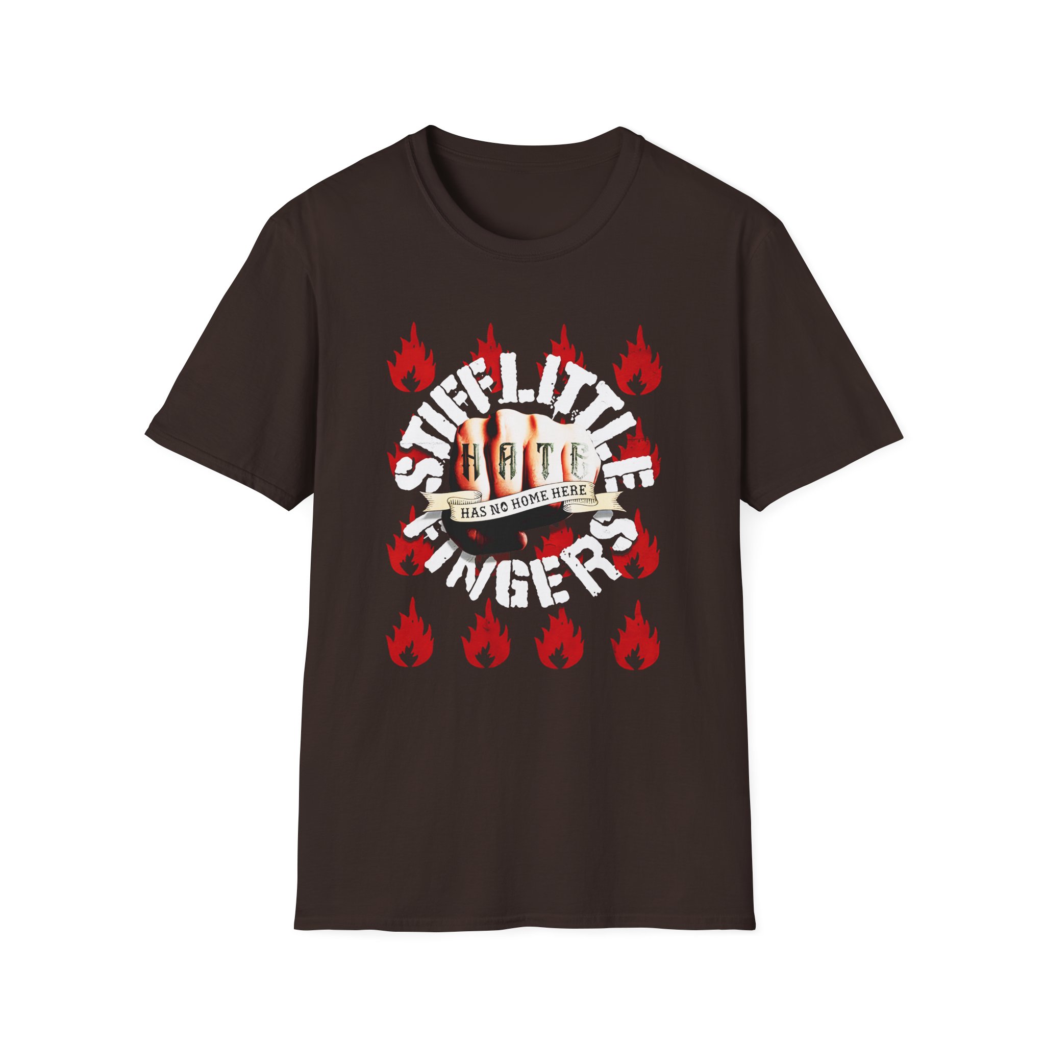 Stiff Little Fingers Hate Has No Home Here Unisex Softstyle T-Shirt