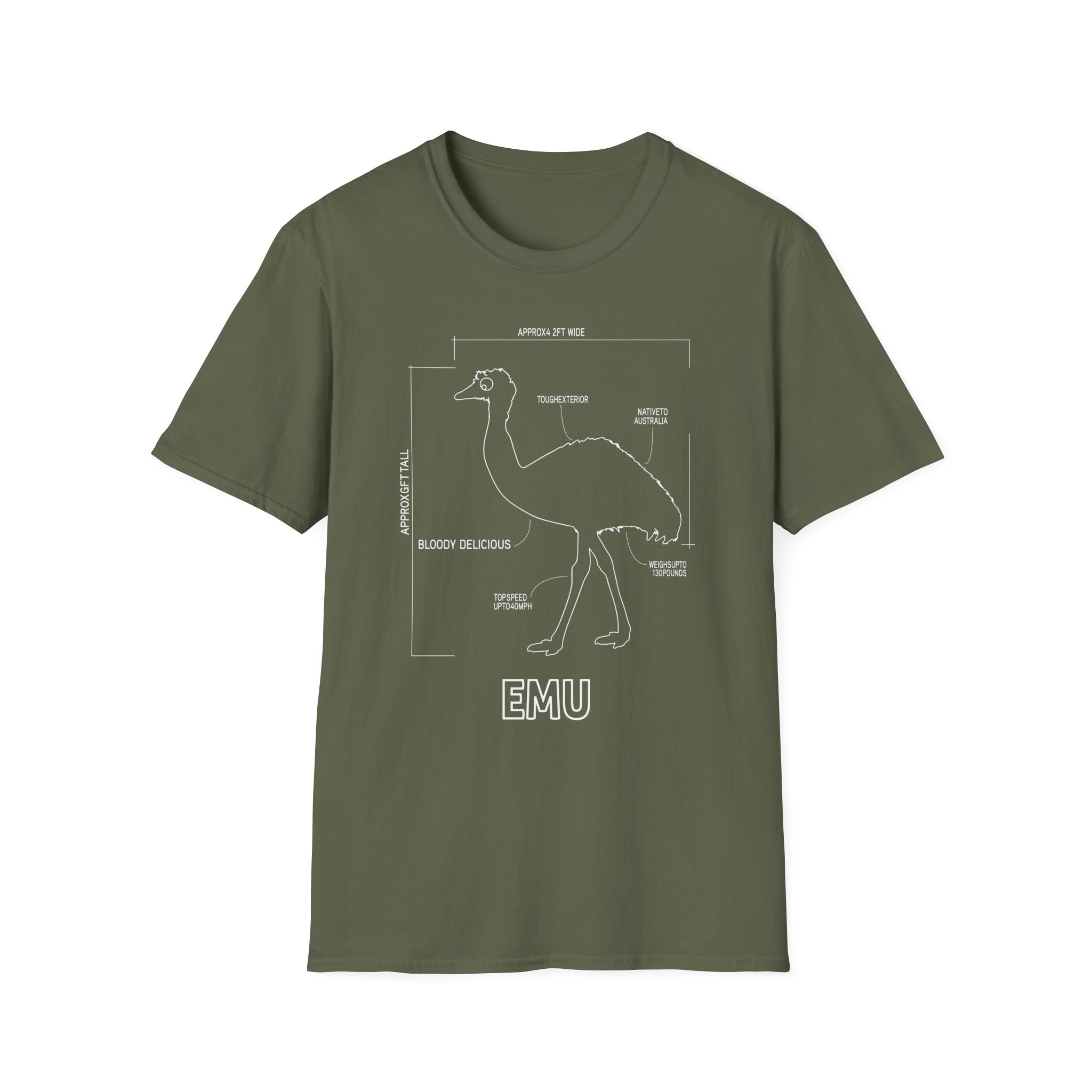 Oversimplified Emu War Unisex Softstyle T-Shirt