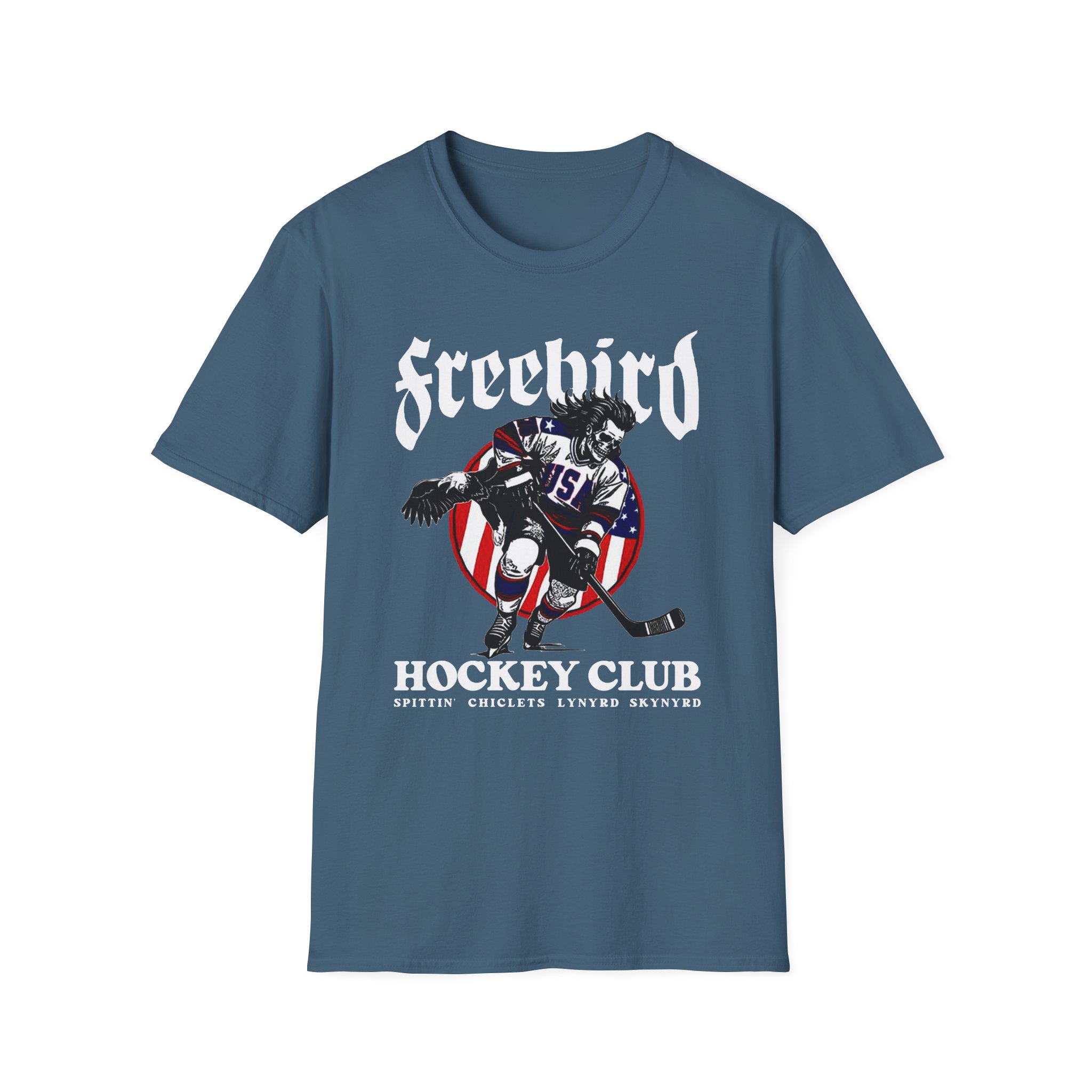 Freebird Usa Spittin Chiclets X Lynyrd Skynyrd Unisex Softstyle T-Shirt