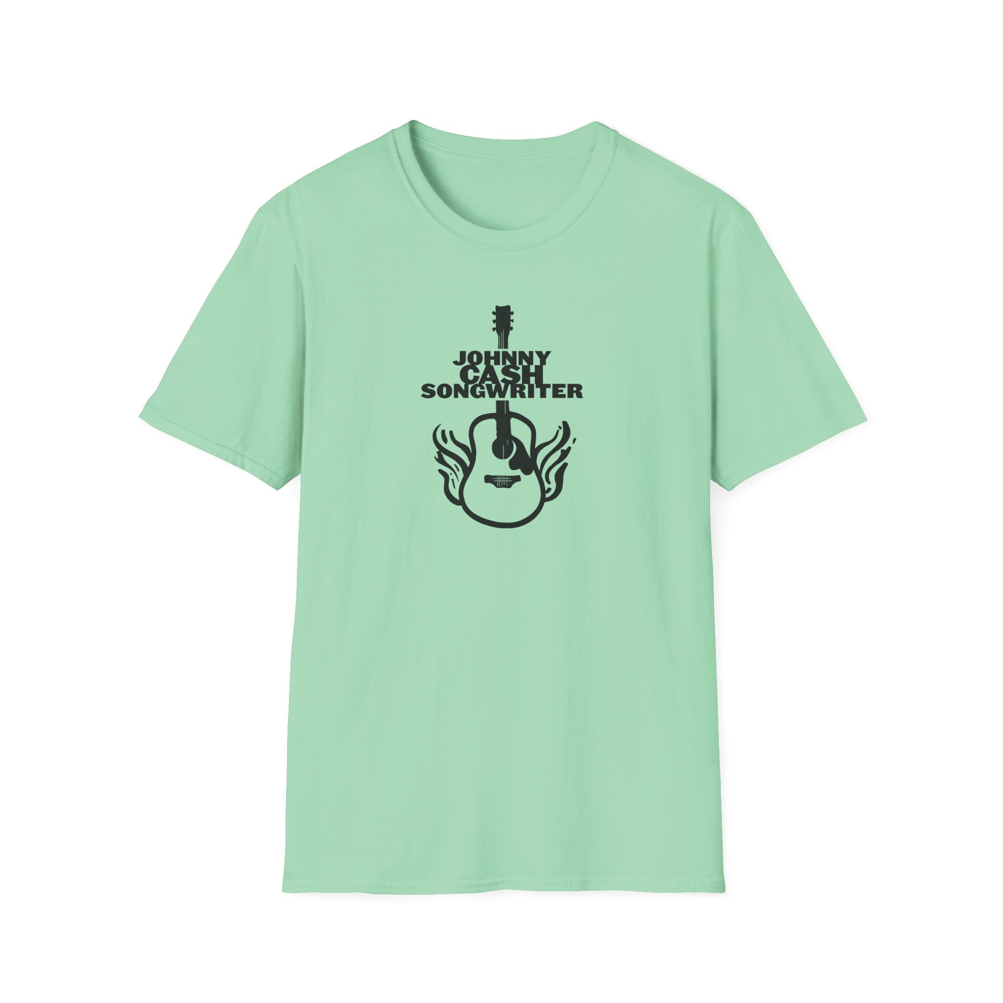 Johnny Cash Flaming Guitar Unisex Softstyle T-Shirt