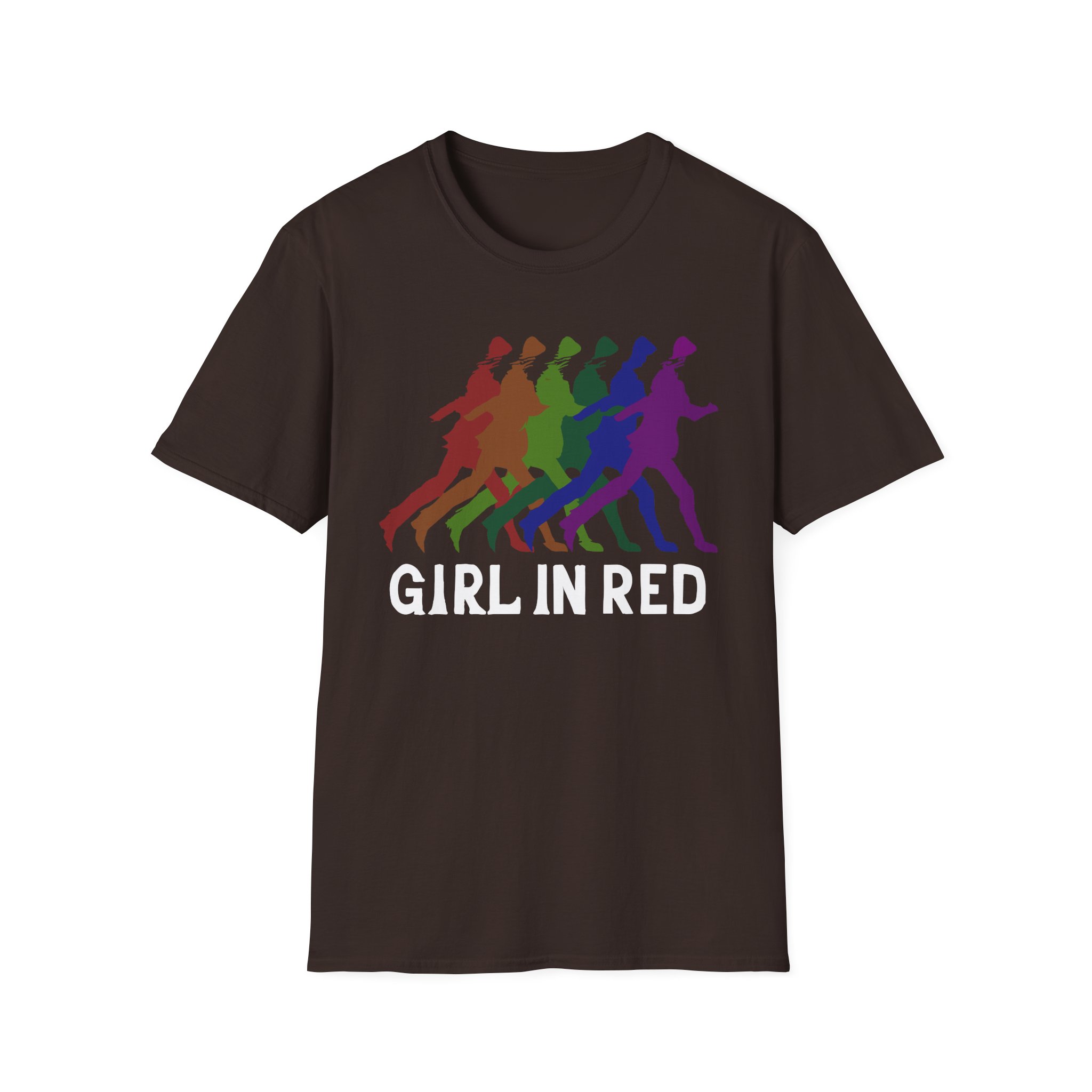 Girl in Red Rainbow Silhouette Unisex Softstyle T-Shirt