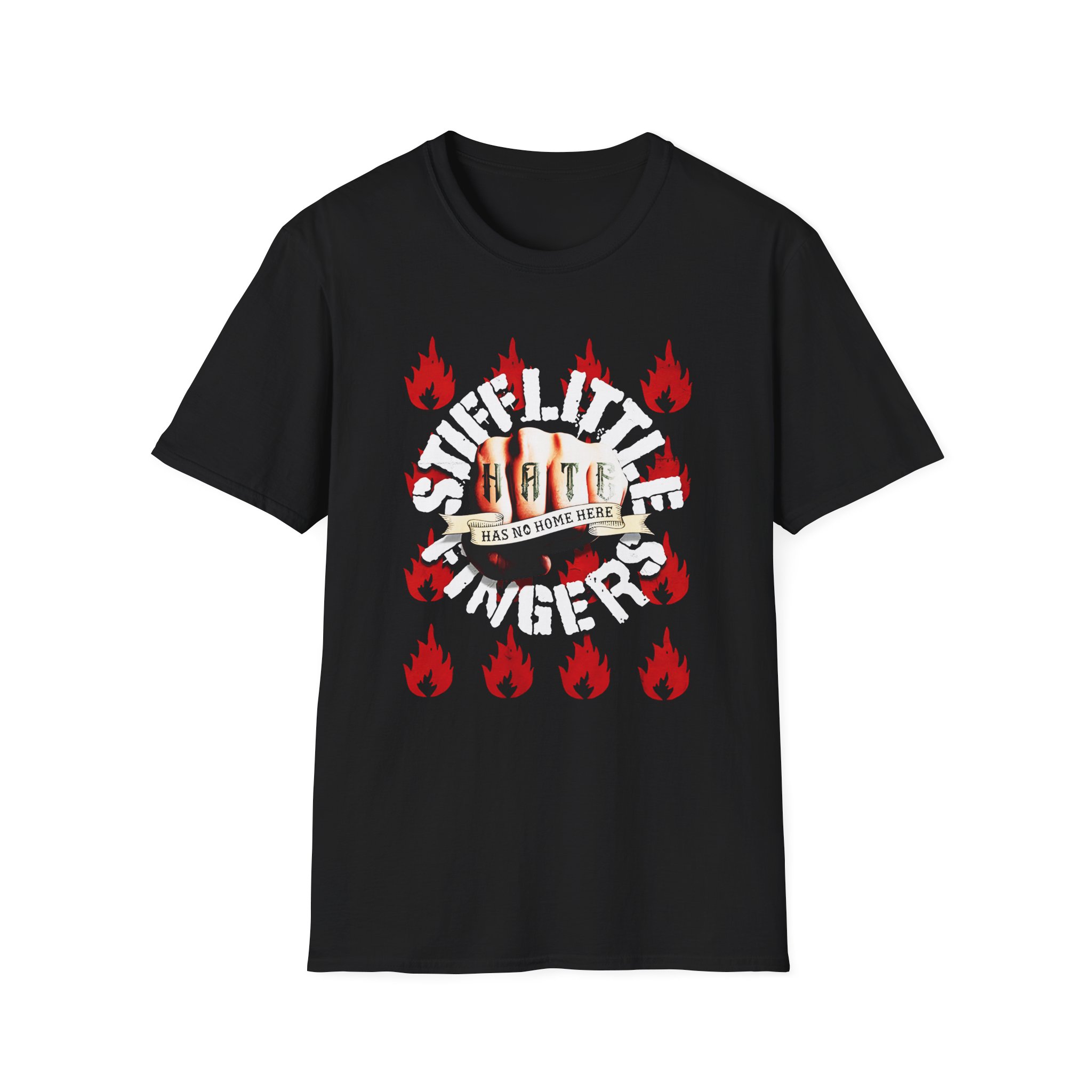 Stiff Little Fingers Hate Has No Home Here Unisex Softstyle T-Shirt