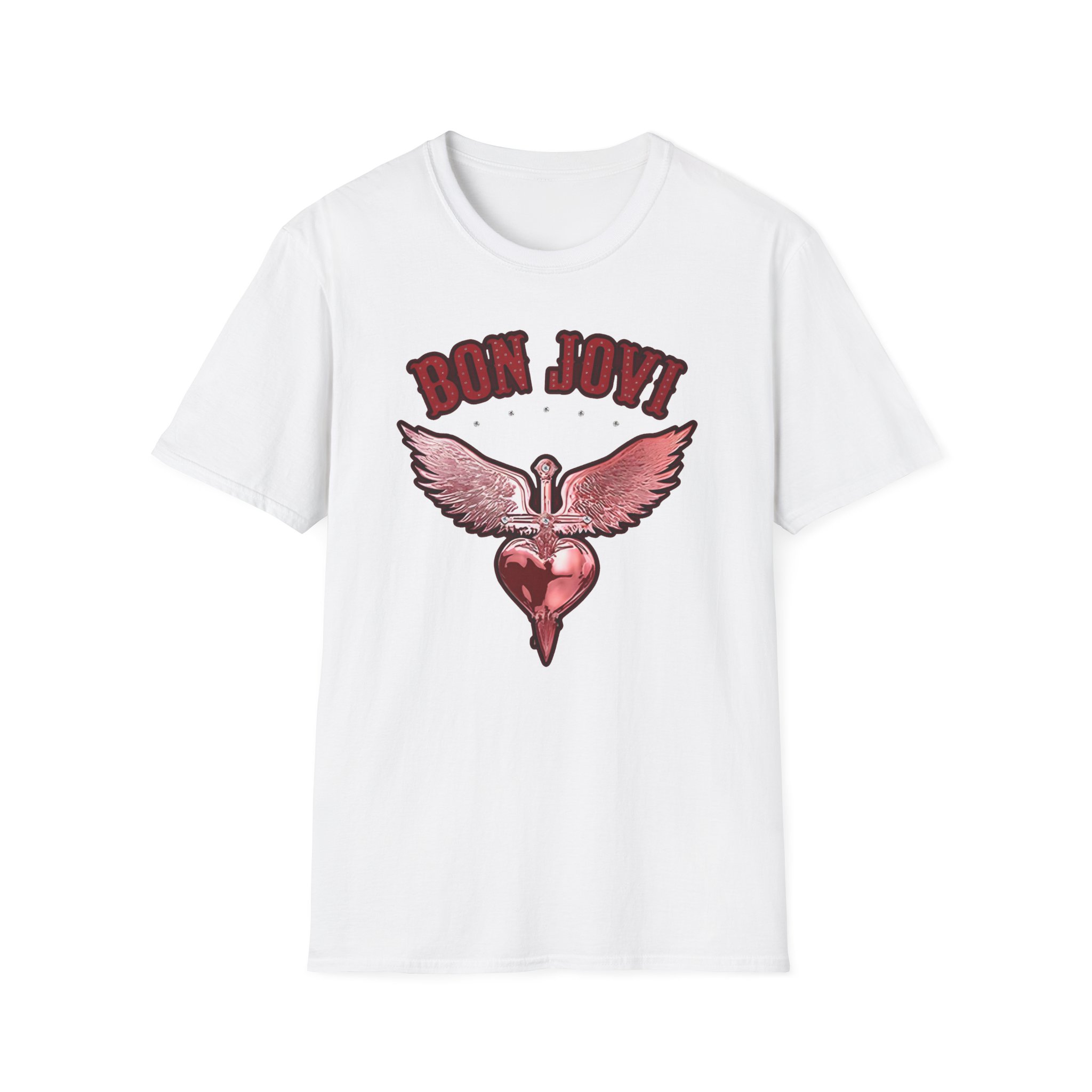 Bon Jovi Forever Red H&d Unisex Softstyle T-Shirt