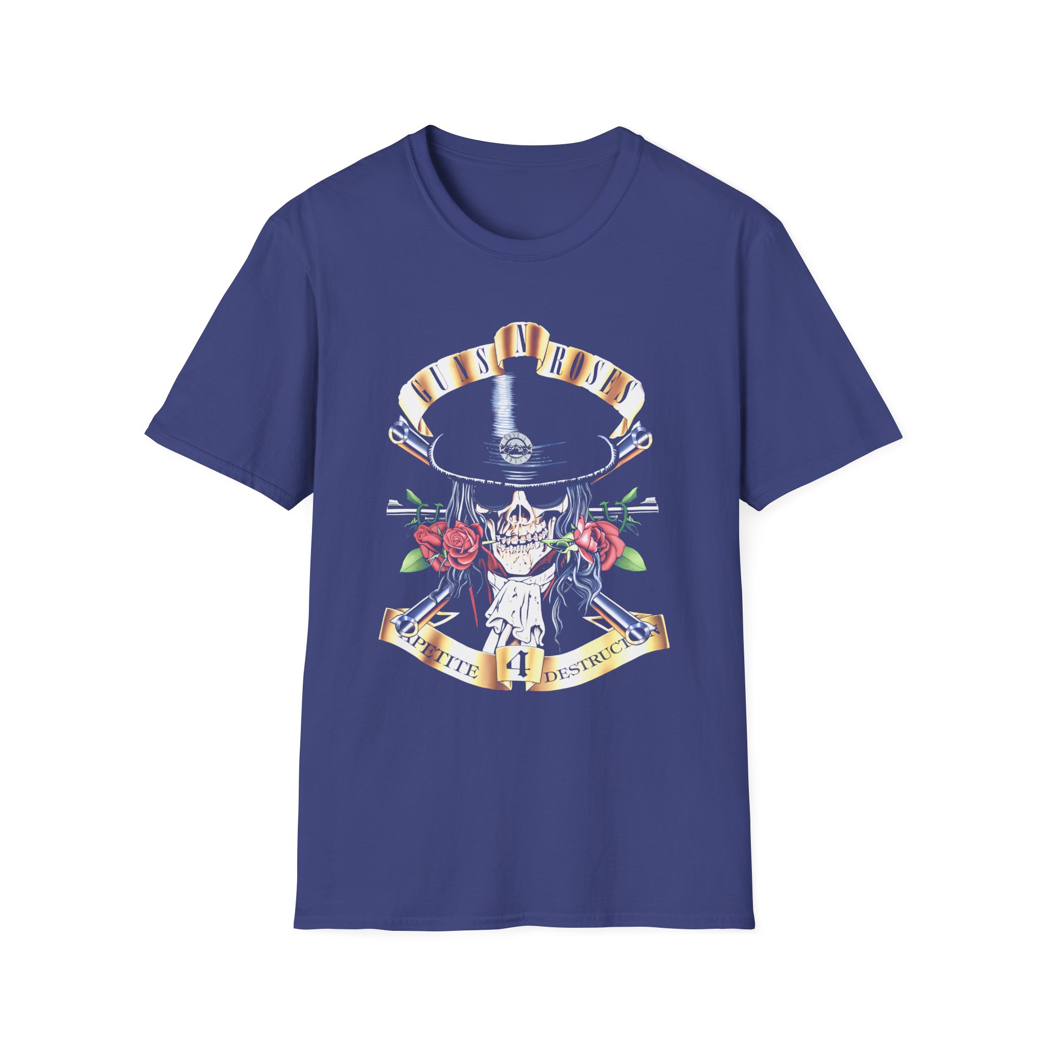 Guns N Roses Skull And Roses Unisex Softstyle T-Shirt