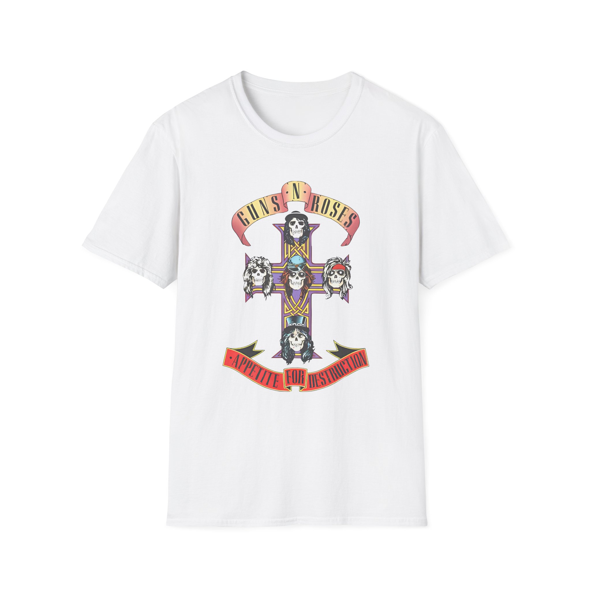 Guns N Roses Cross Grey Tour Unisex Softstyle T-Shirt