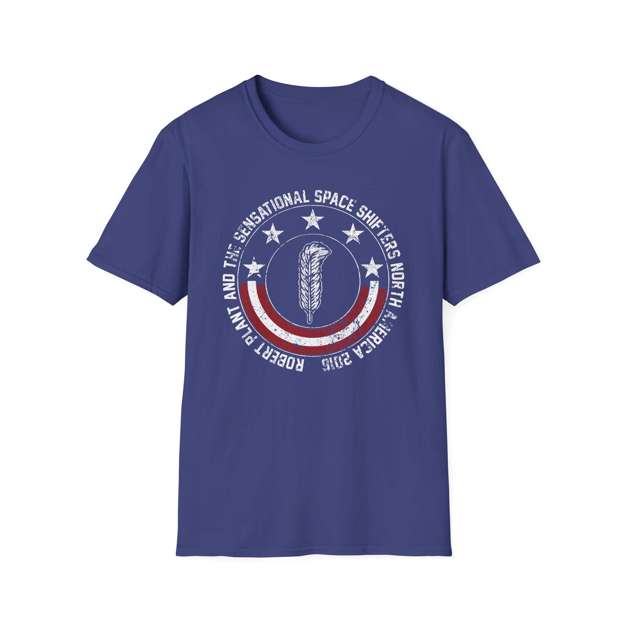 Robert Plant Patriotic Quill Itinerary Unisex Softstyle T-Shirt