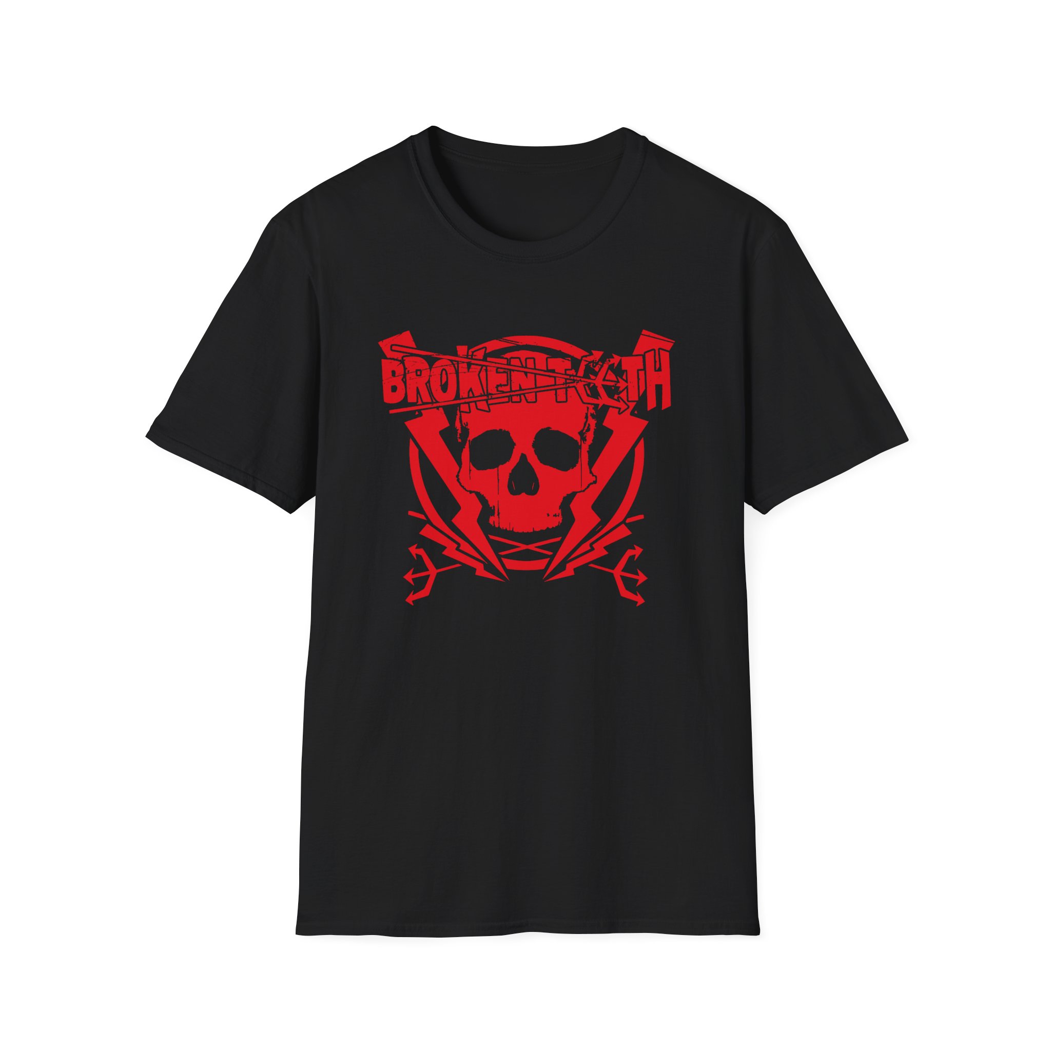 Broken Teeth Red Skull Unisex Softstyle T-Shirt