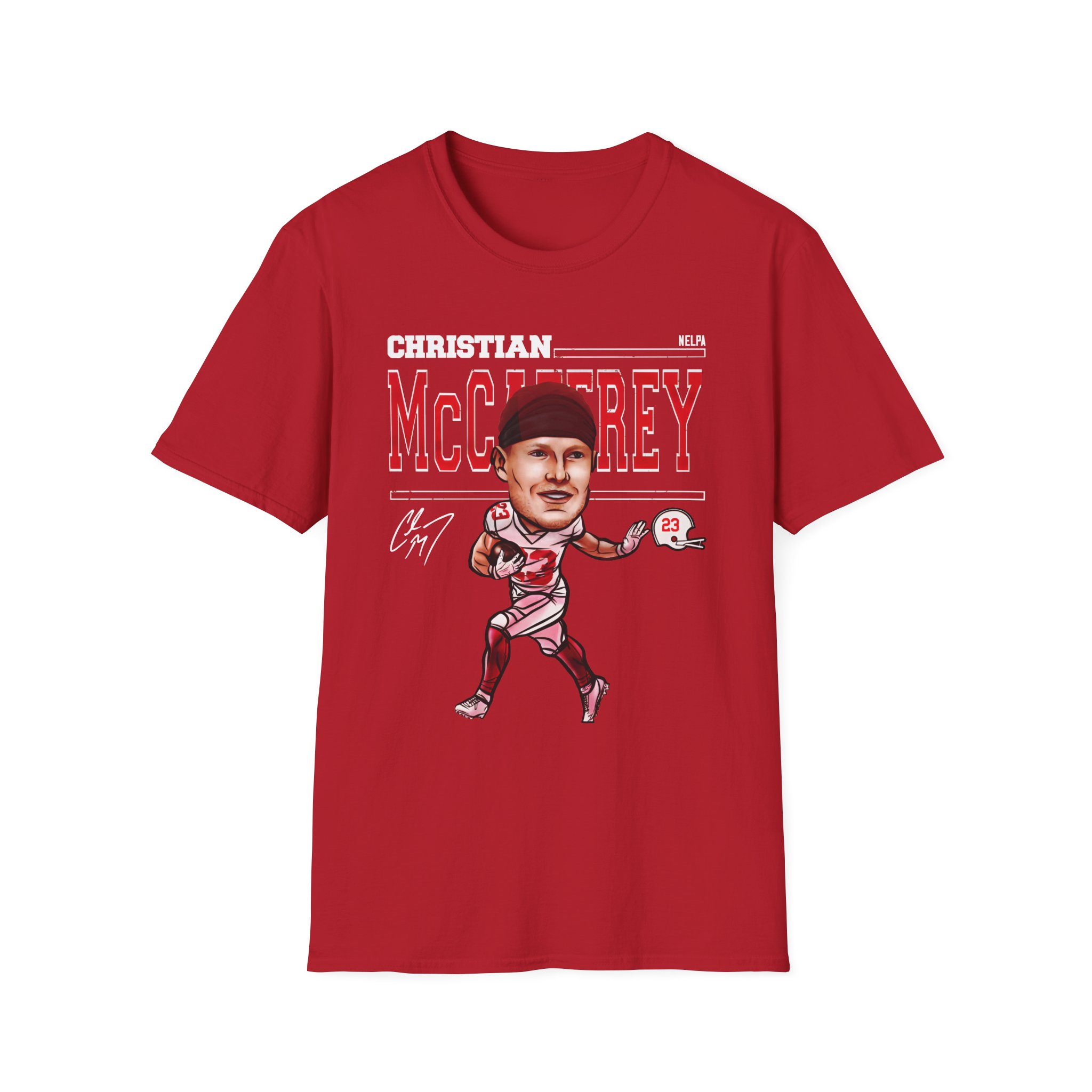 Christian Mccaffrey Cartoon Unisex Softstyle T-Shirt