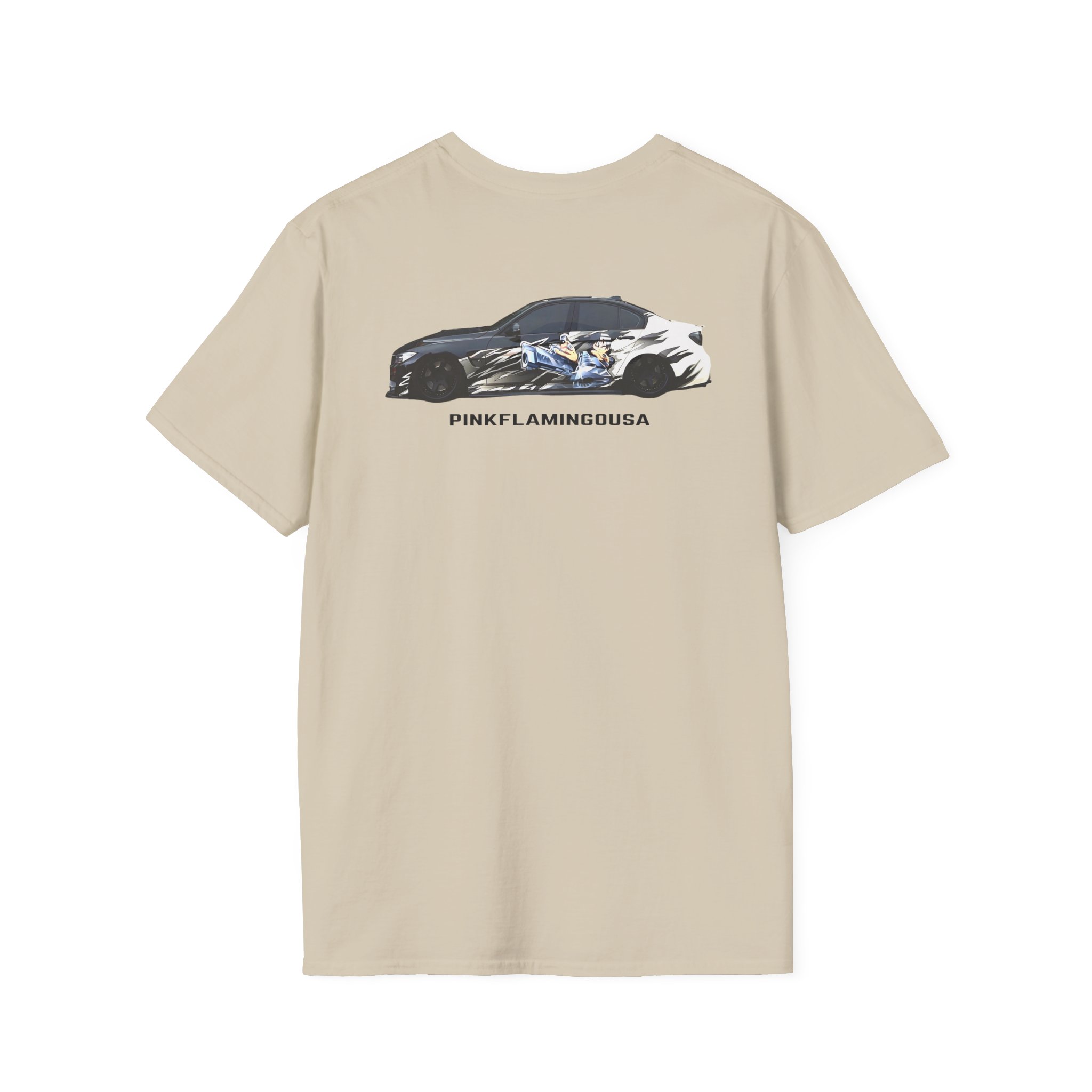 Xavier Wulf Pinkflamingousa unisex softstyle t-shirt