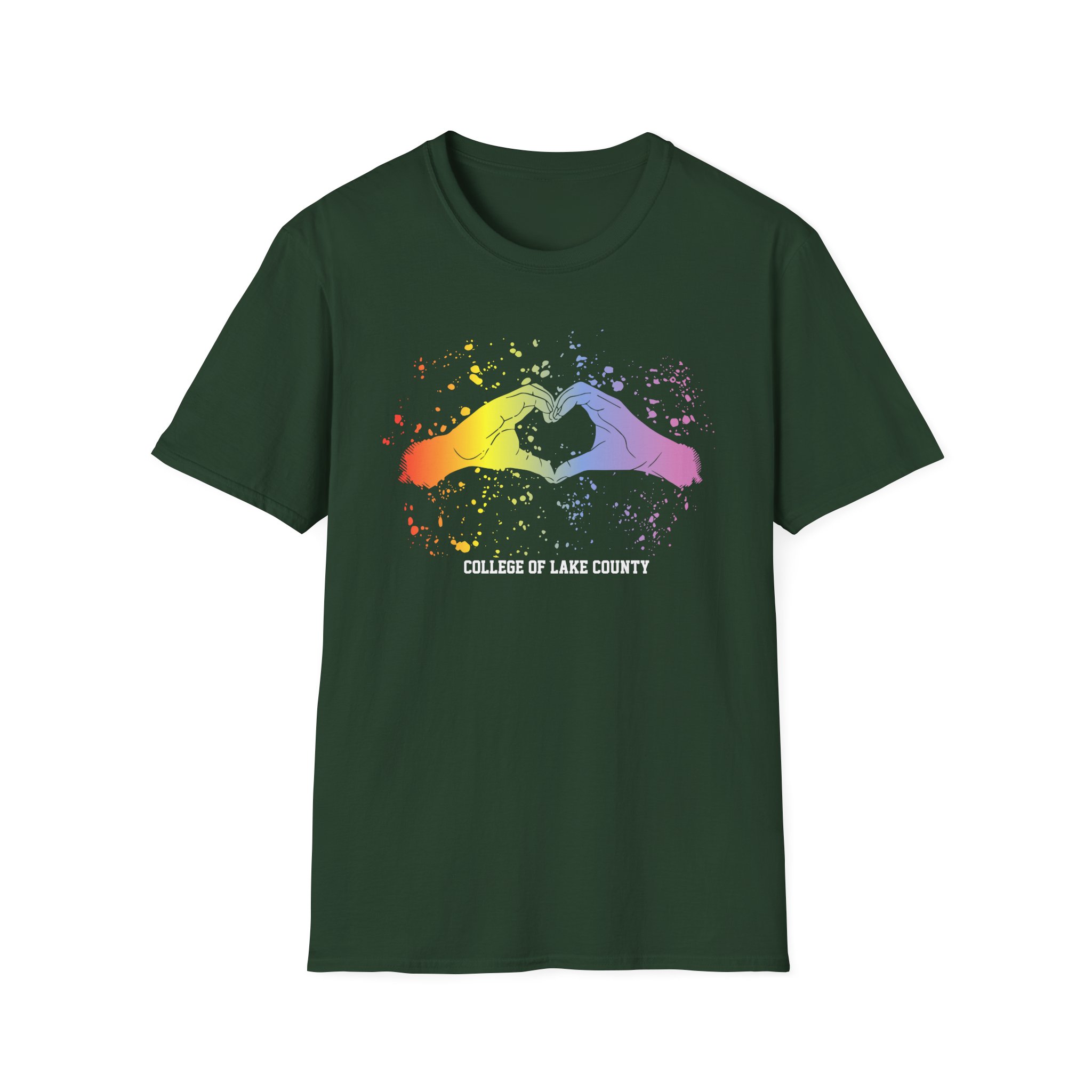 College Lake County Heart Hands Unisex Softstyle T-Shirt
