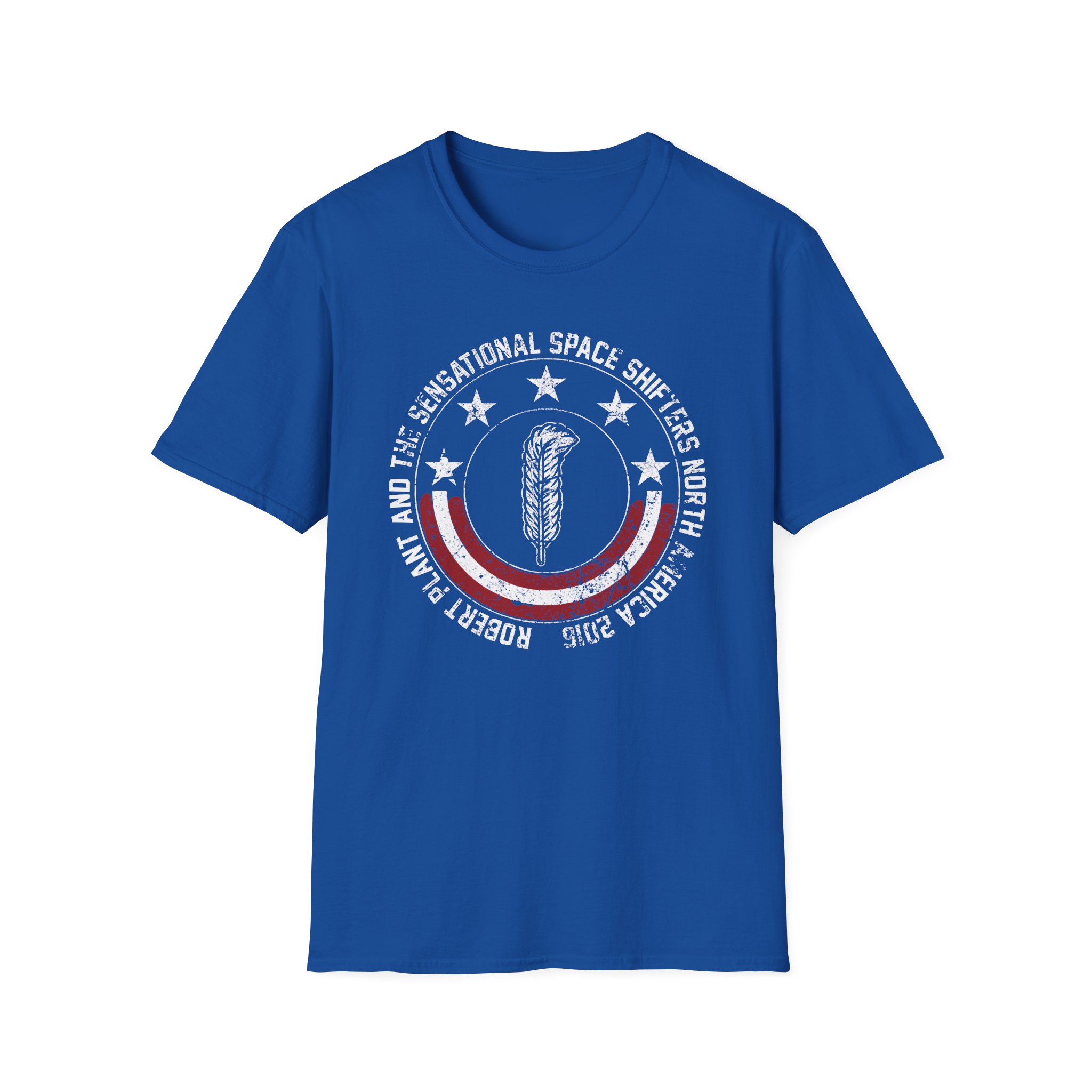 Robert Plant Patriotic Quill Itinerary Unisex Softstyle T-Shirt