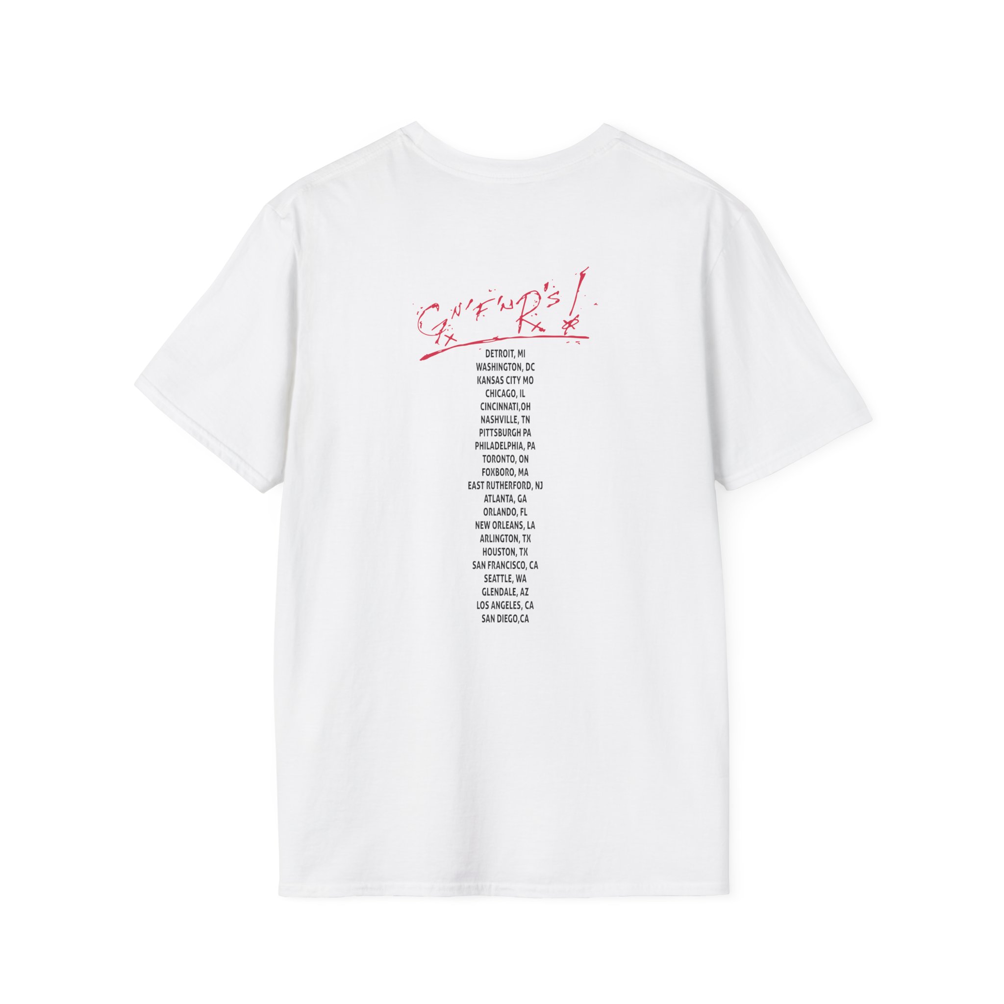 Guns N Roses Cross Grey Tour Unisex Softstyle T-Shirt