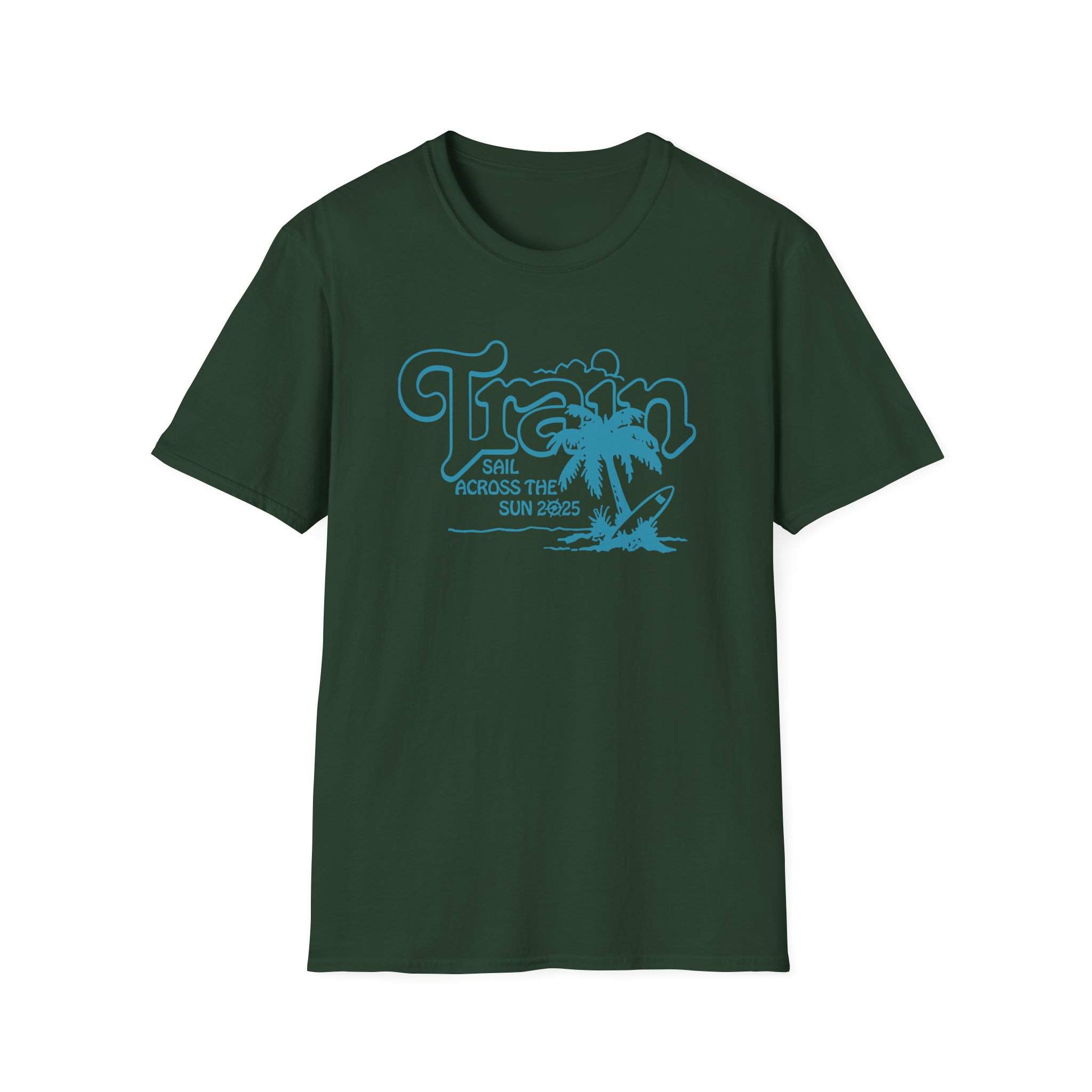 Train Sail Across the Sun 2025 Palm Tree unisex softstyle t-shirt