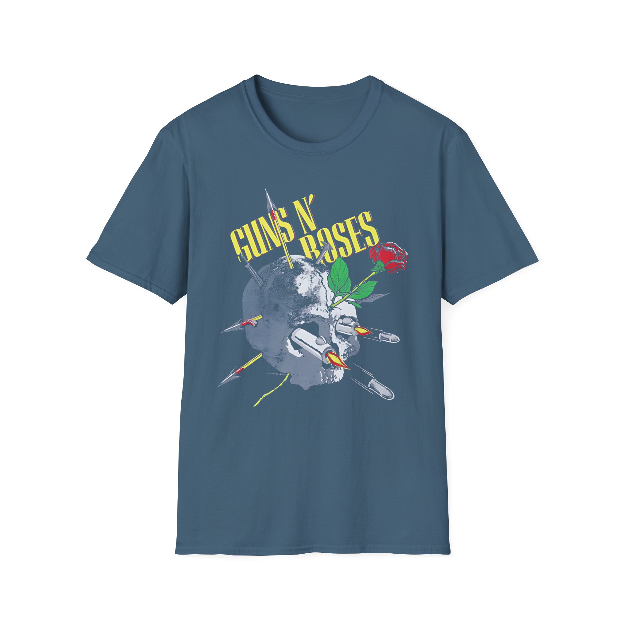 Guns N Roses 1988 Needle Skull Unisex Softstyle T-Shirt