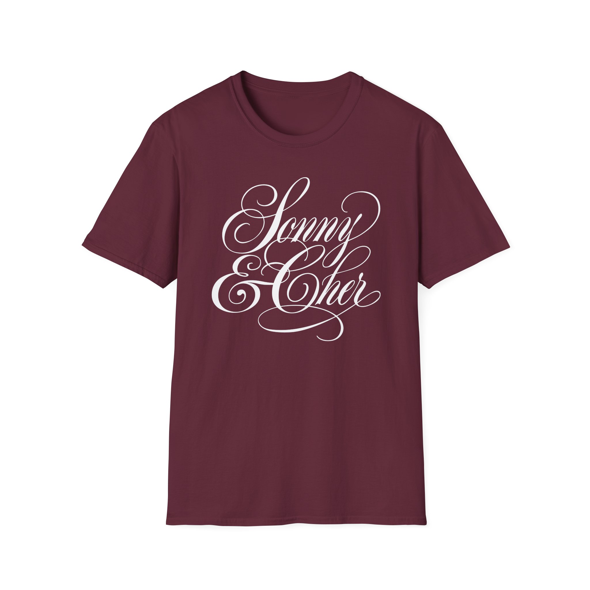 Sonny & Cher Fancy Script Unisex Softstyle T-Shirt