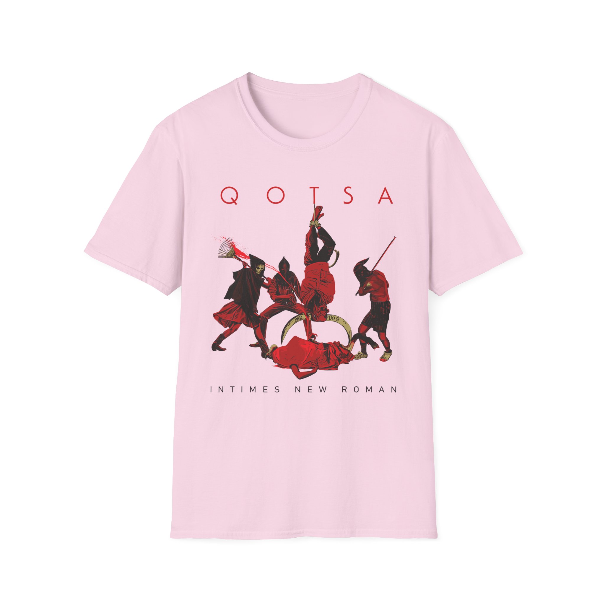 Queens of the Stone Age in Times New Roman Sand Unisex Softstyle T-Shirt