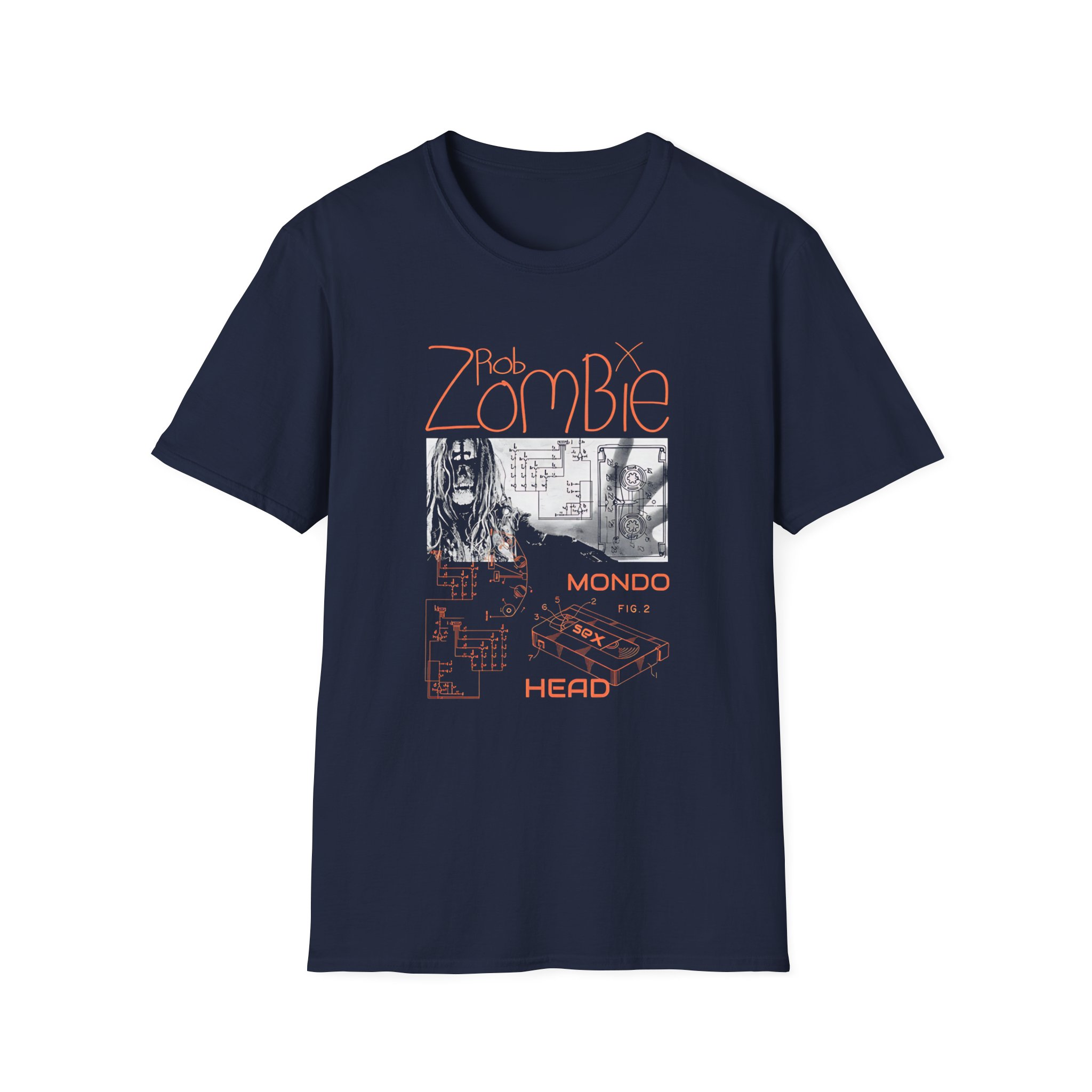Rob Zombie Mondo Rob Blueprint Unisex Softstyle T-Shirt