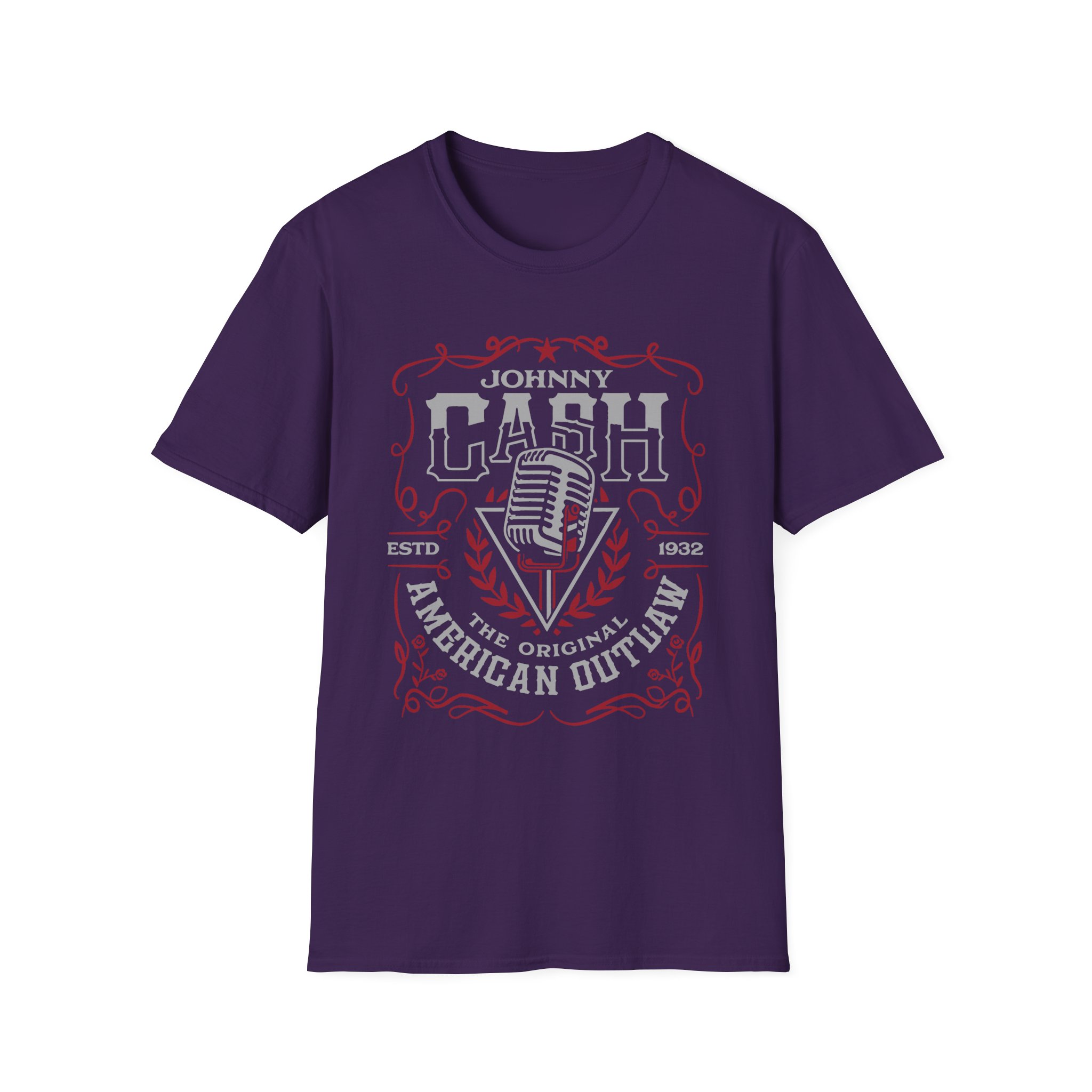 Johnny Cash American Outlaw Microphone unisex softstyle t-shirt