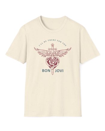 Bon Jovi Glass Heart & Dagger Unisex Softstyle T-Shirt
