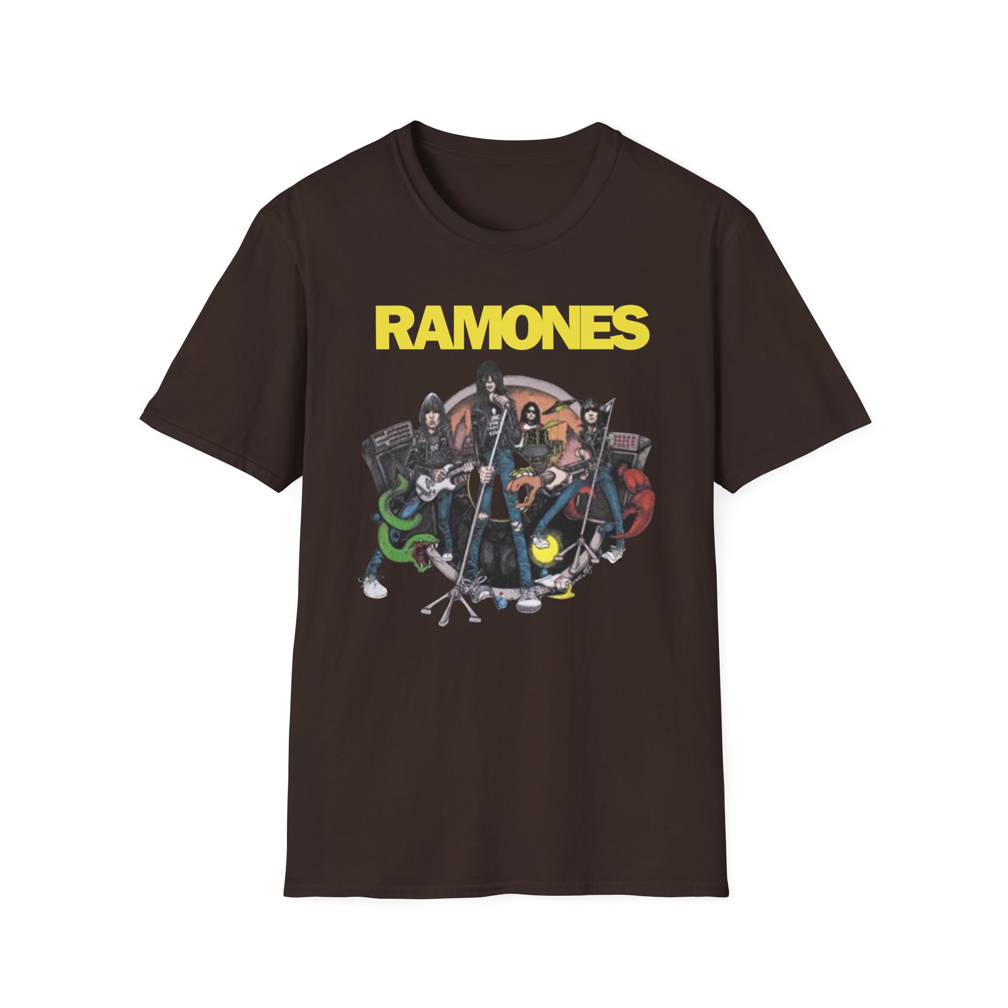Johnny Ramone Cartoon Band Unisex Softstyle T-Shirt