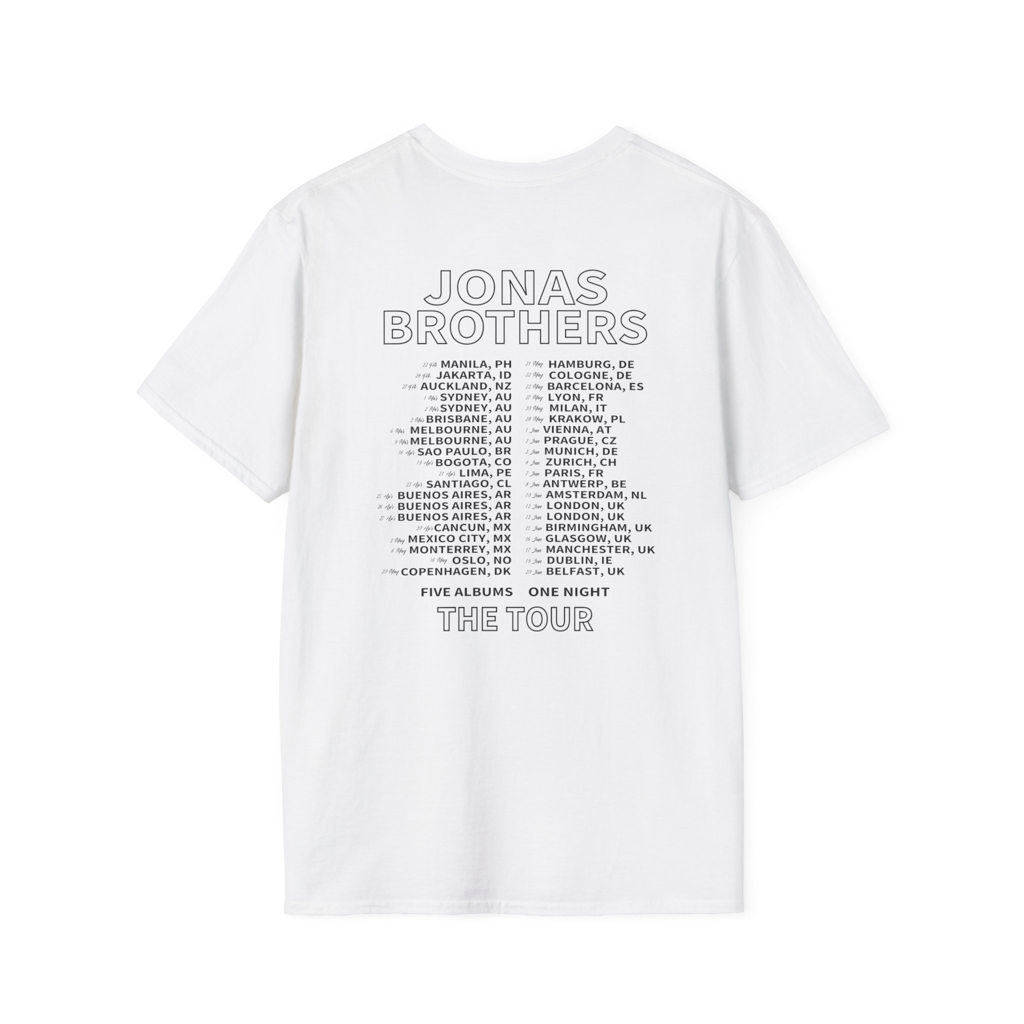 Jonas Brothers 5 Albums Unisex Softstyle T-Shirt