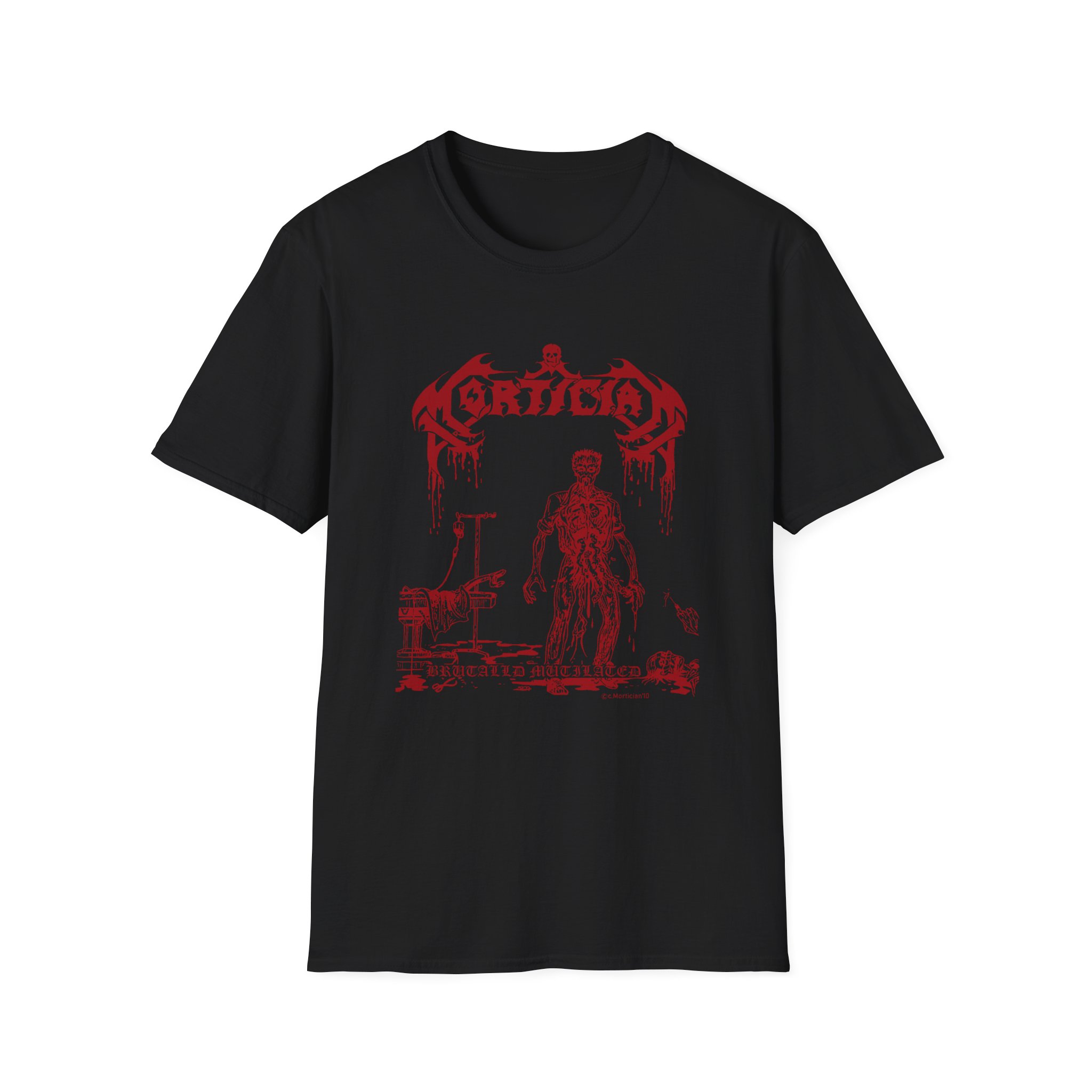 Mortician Brutally Mutilated Unisex Softstyle T-Shirt