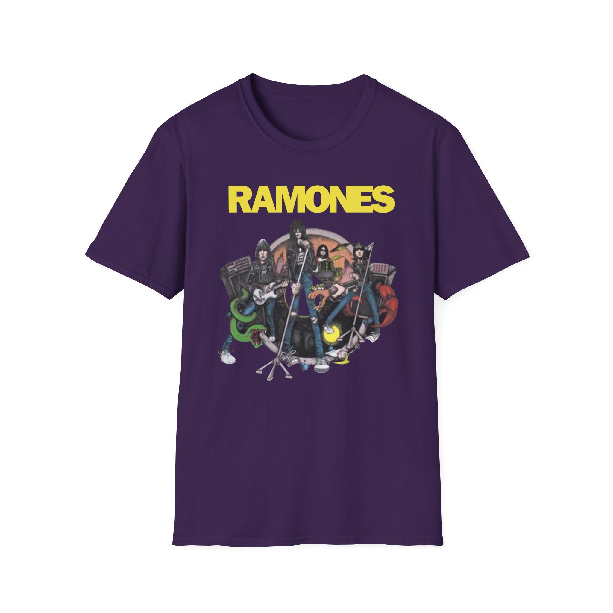 Johnny Ramone Cartoon Band Unisex Softstyle T-Shirt