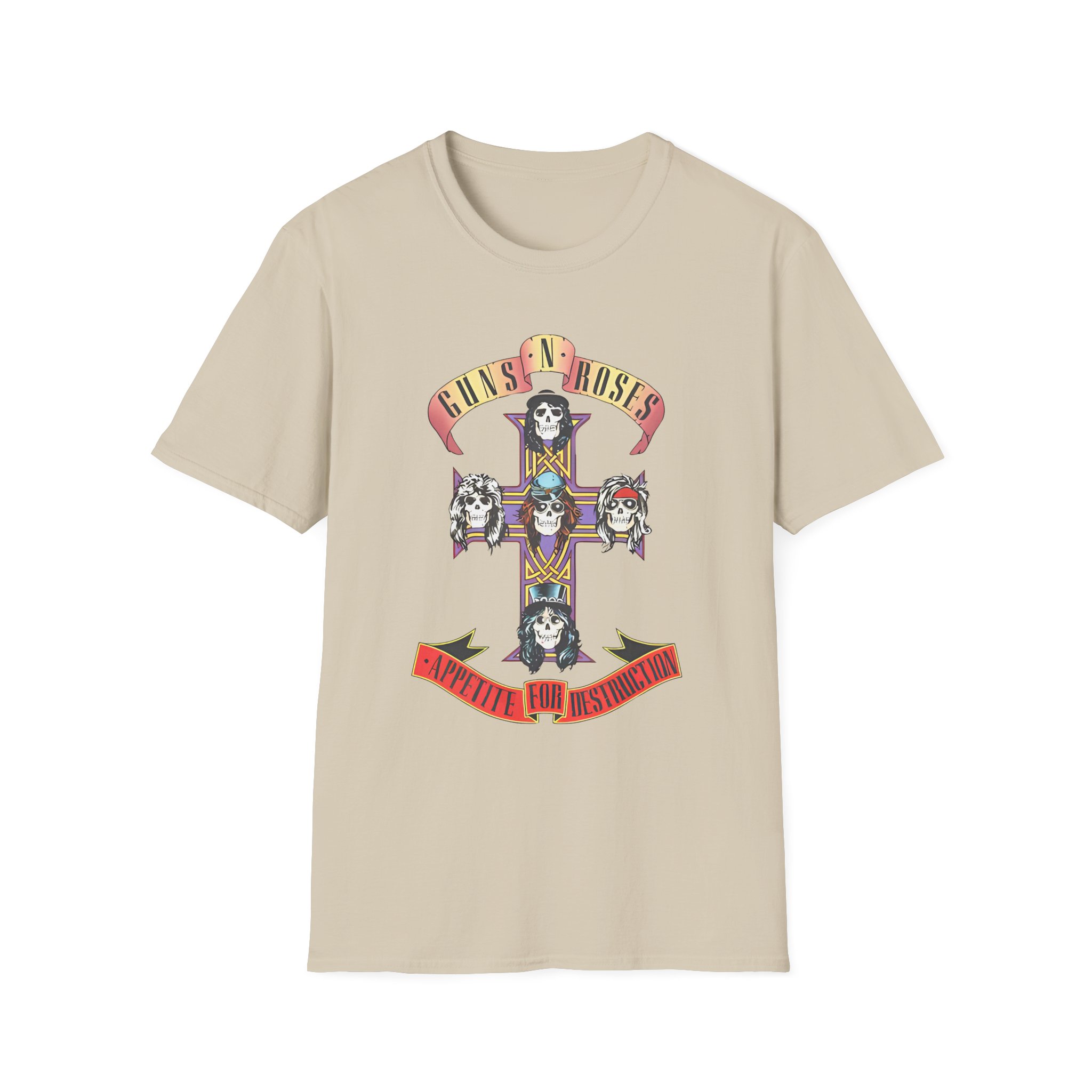 Guns N Roses Cross Grey Tour Unisex Softstyle T-Shirt