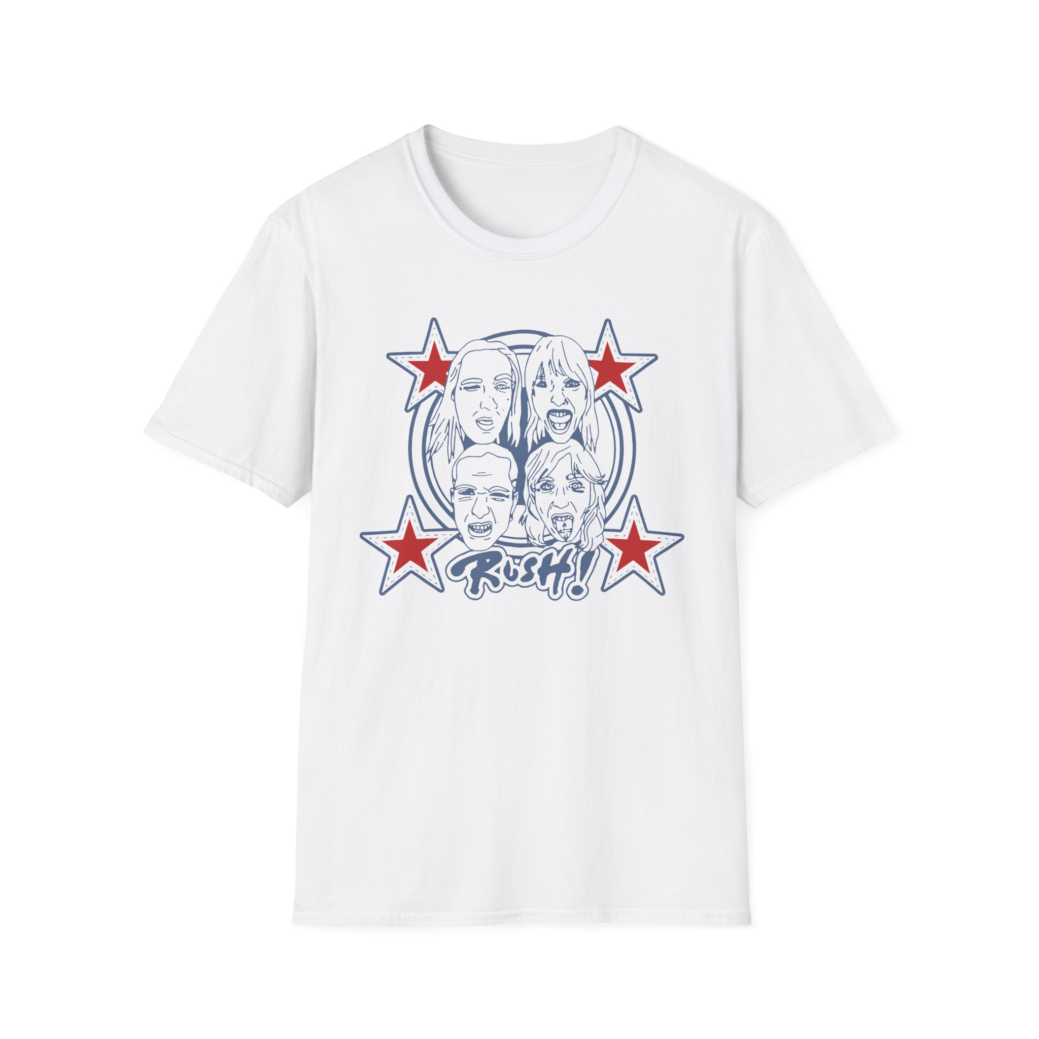 Maneskin RUSH! Faces & Red Starz Unisex Softstyle T-Shirt