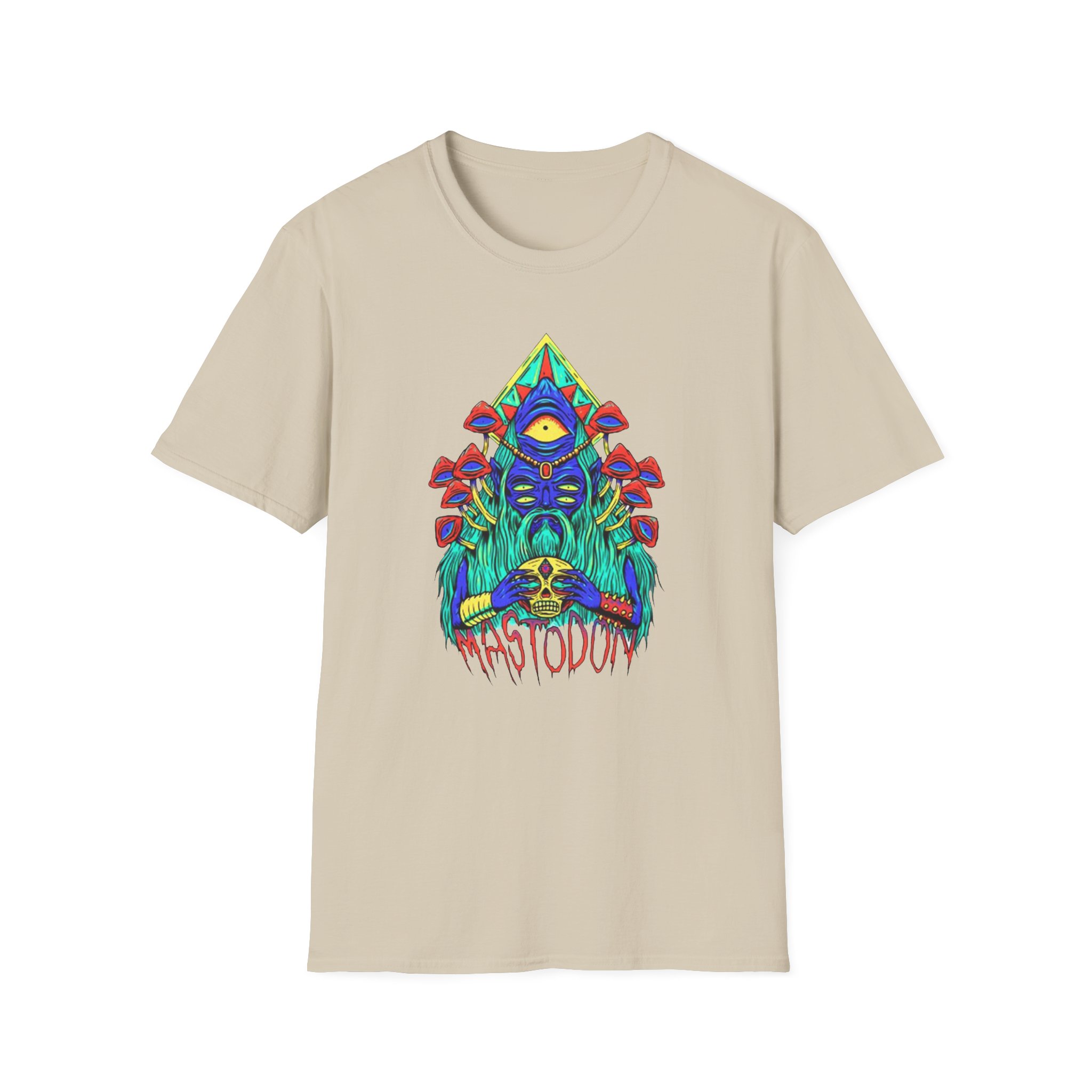 Mastodon Mushroom Wizard Glow Unisex Softstyle T-Shirt