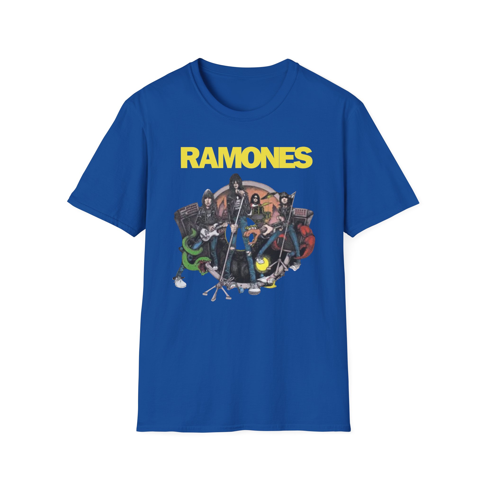 Johnny Ramone Cartoon Band Unisex Softstyle T-Shirt