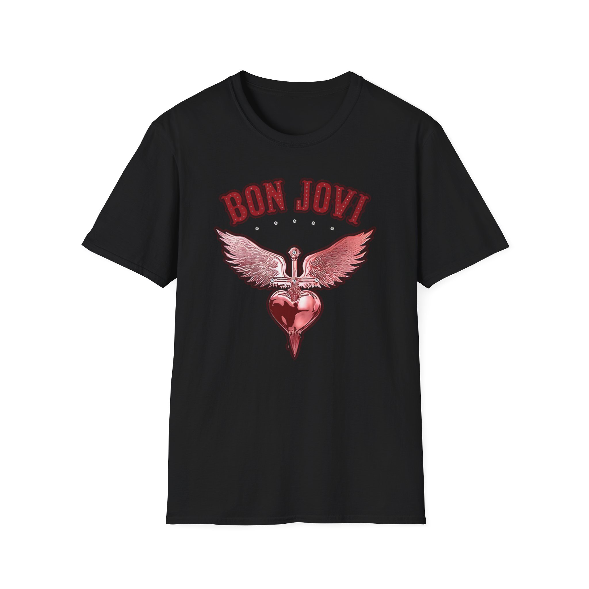 Bon Jovi Forever Red H&d Unisex Softstyle T-Shirt