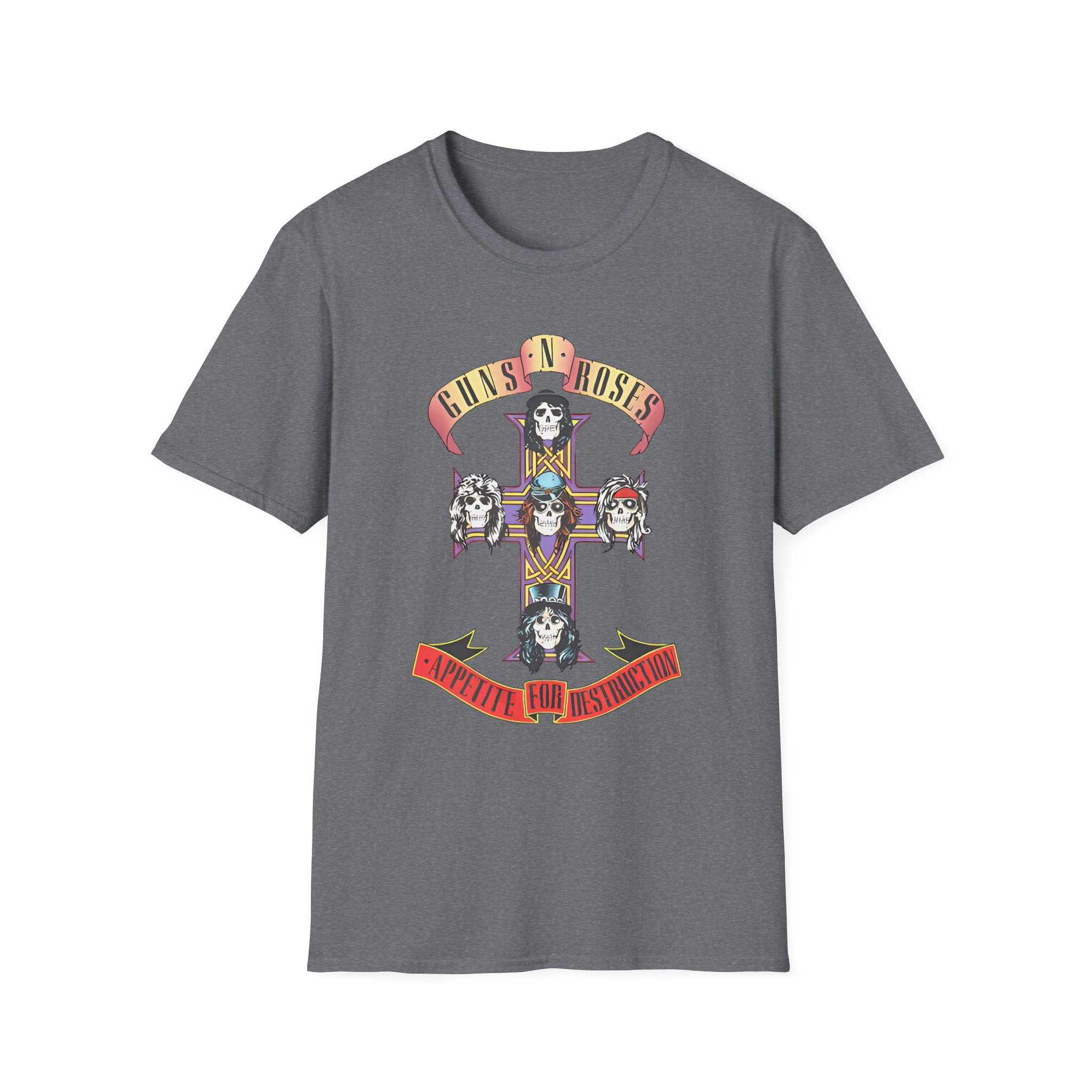 Guns N Roses Cross Grey Tour Unisex Softstyle T-Shirt
