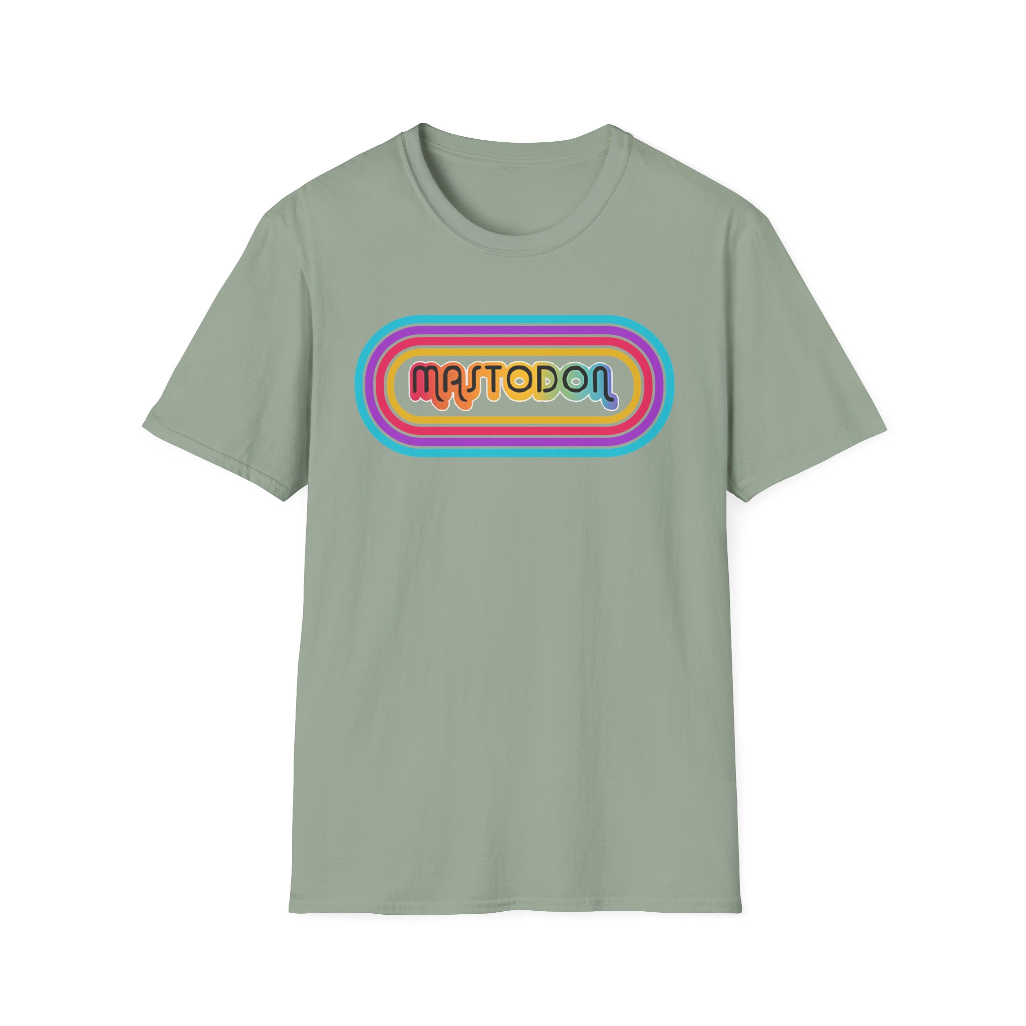 Mastodon 70's Rainbow Logo Unisex Softstyle T-Shirt