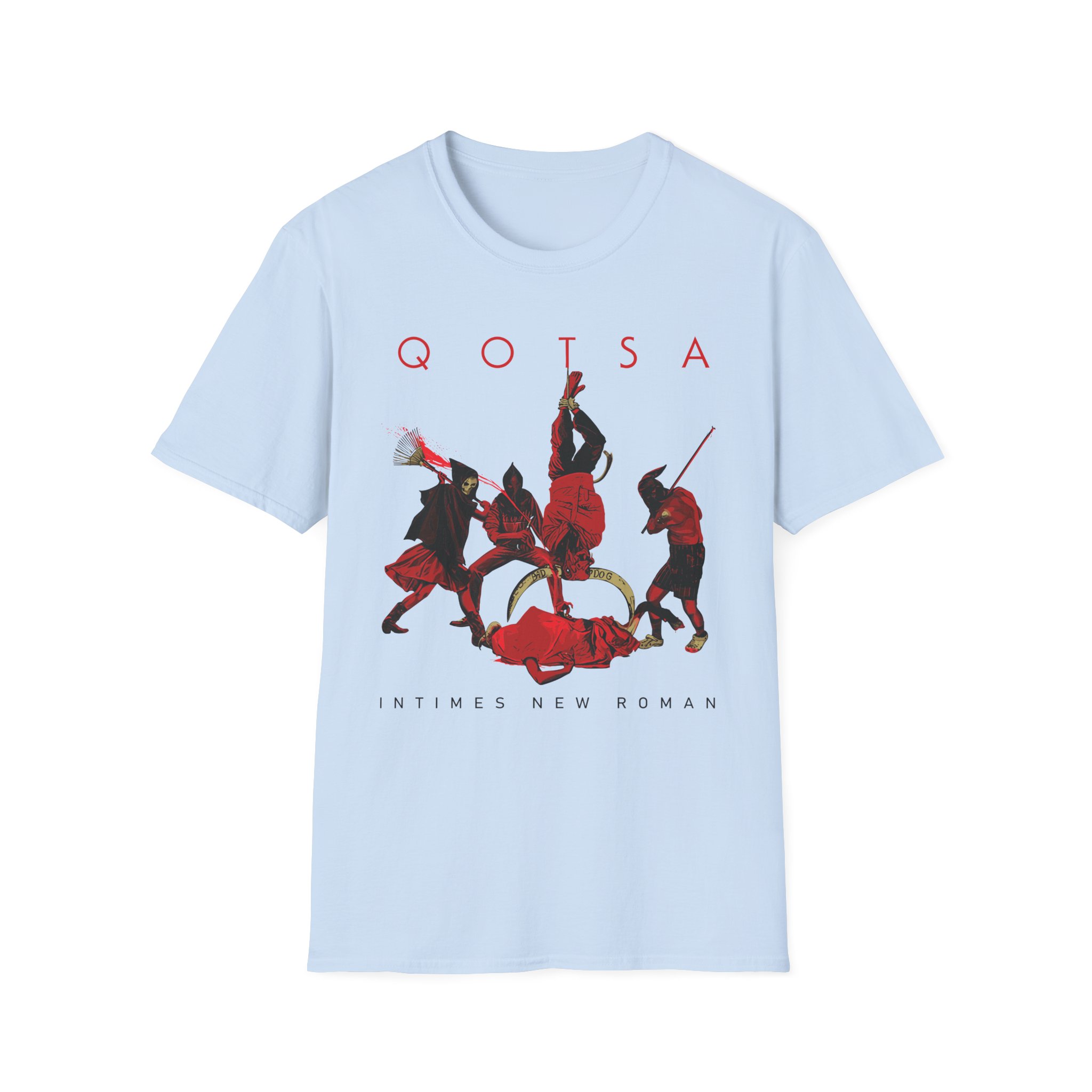 Queens of the Stone Age in Times New Roman Sand Unisex Softstyle T-Shirt