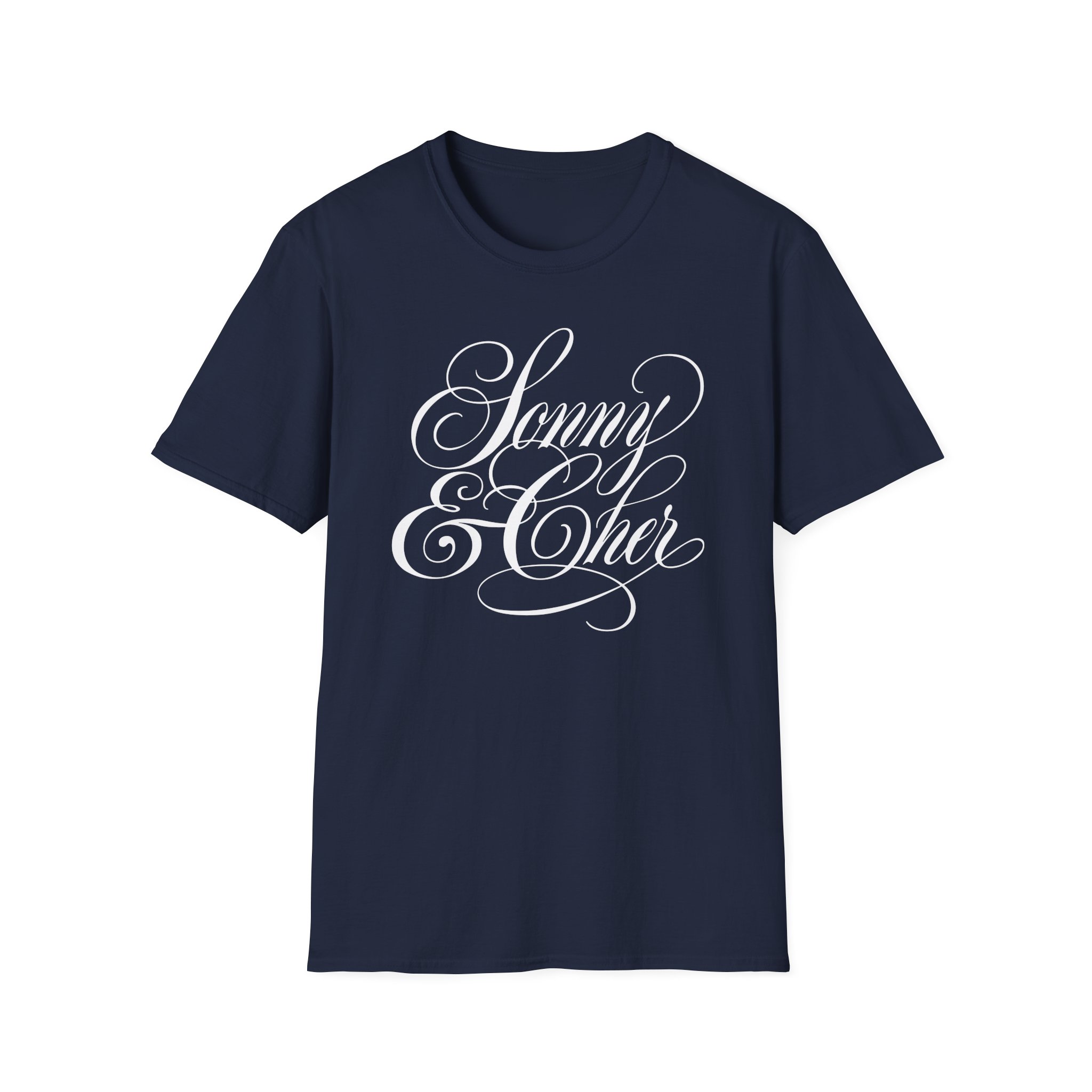 Sonny & Cher Fancy Script Unisex Softstyle T-Shirt