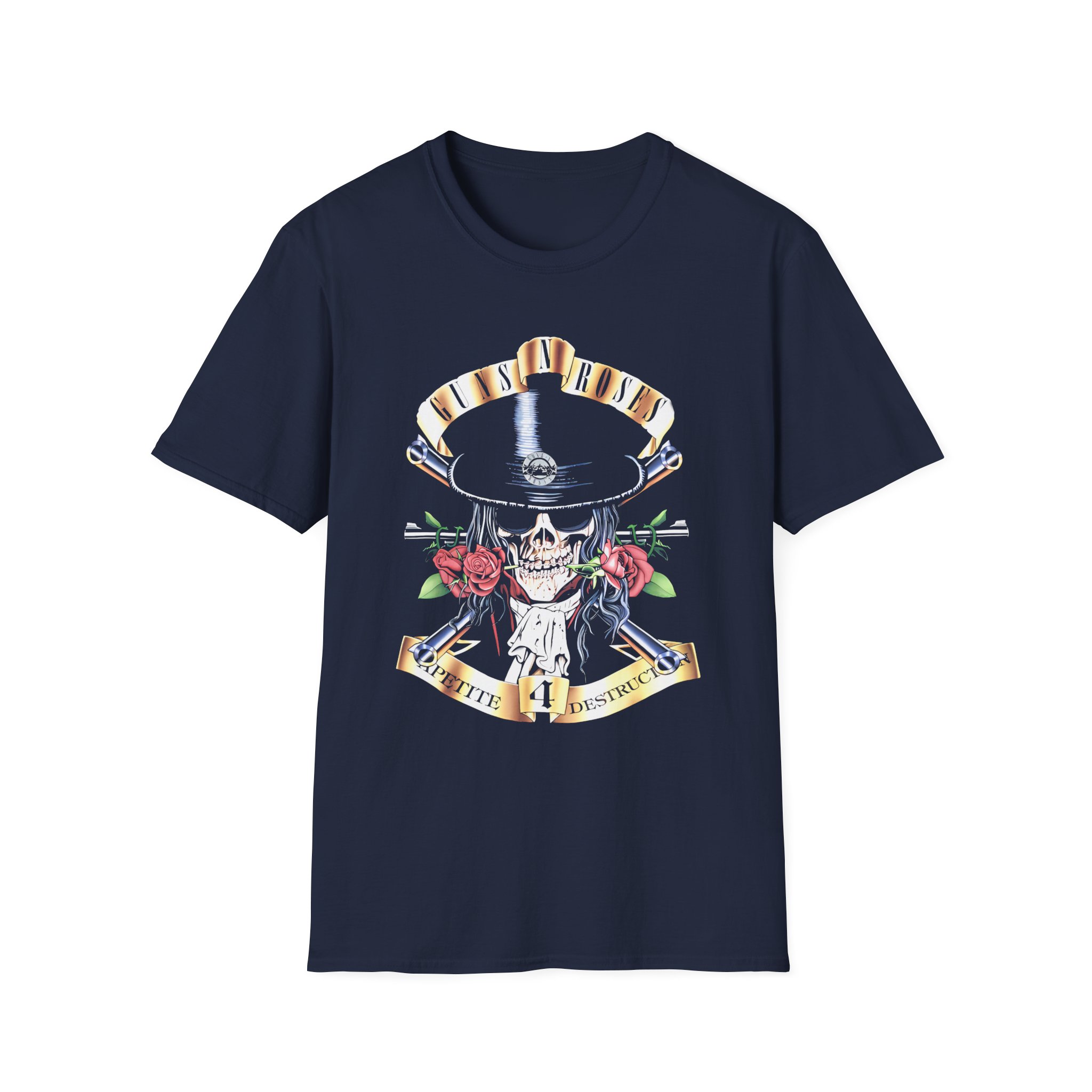 Guns N Roses Skull And Roses Unisex Softstyle T-Shirt
