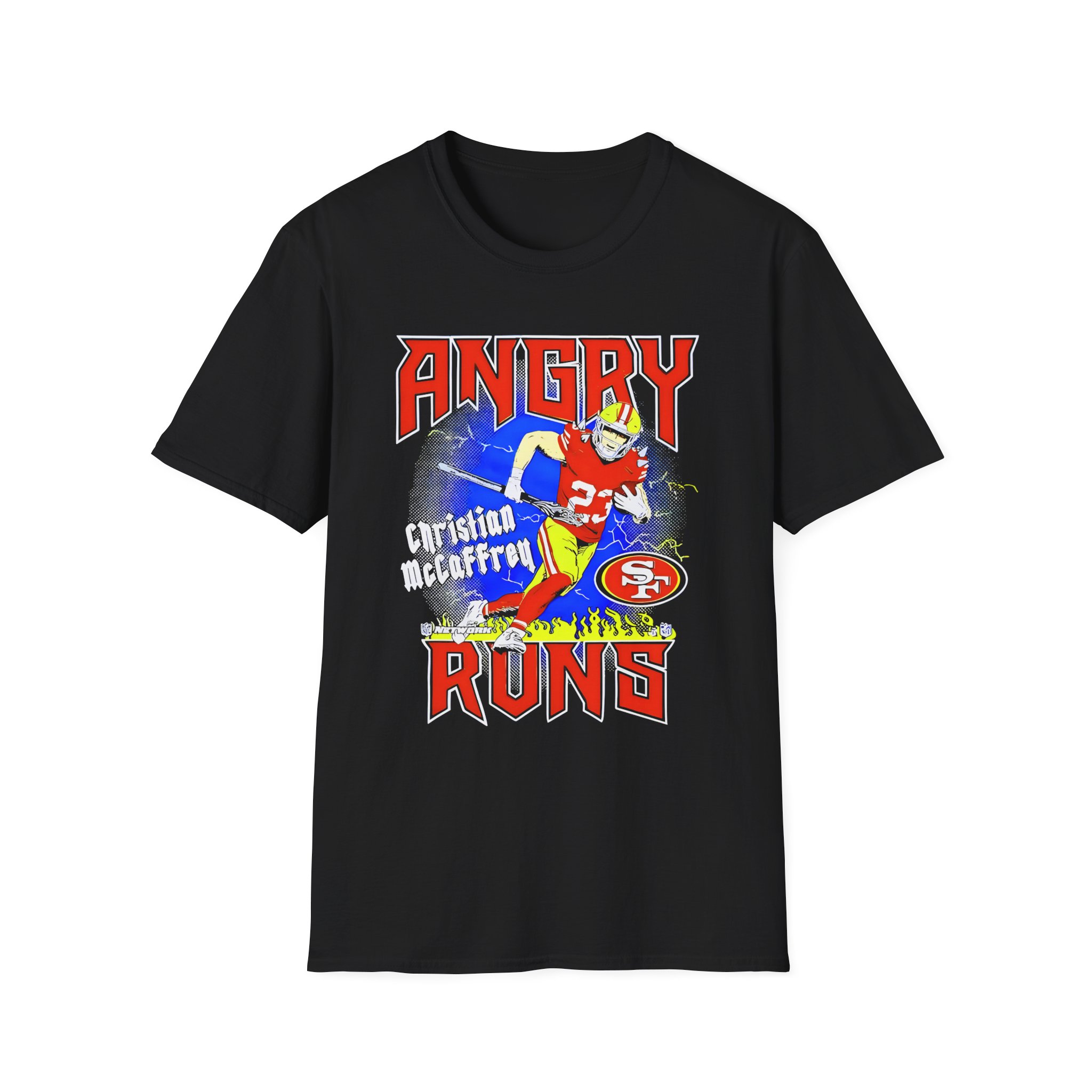 Christian Mccaffrey Angry Runs Unisex Softstyle T-Shirt