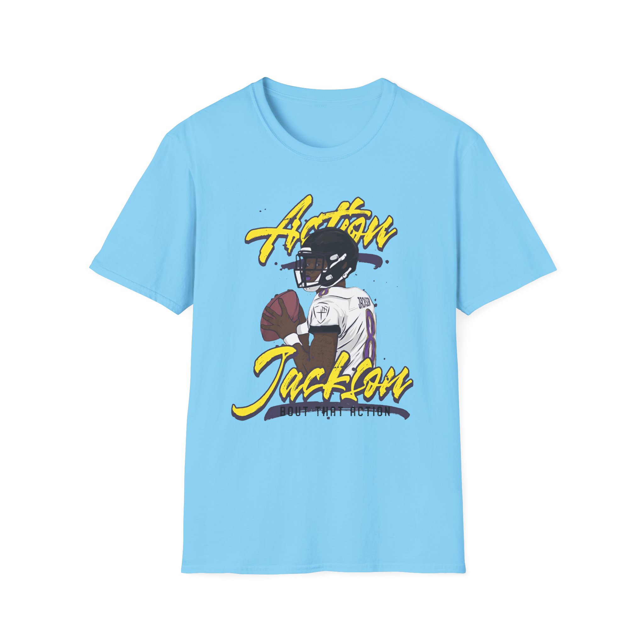 Lamar Jackson The Prodigy Action Jackson Unisex Softstyle T-Shirt