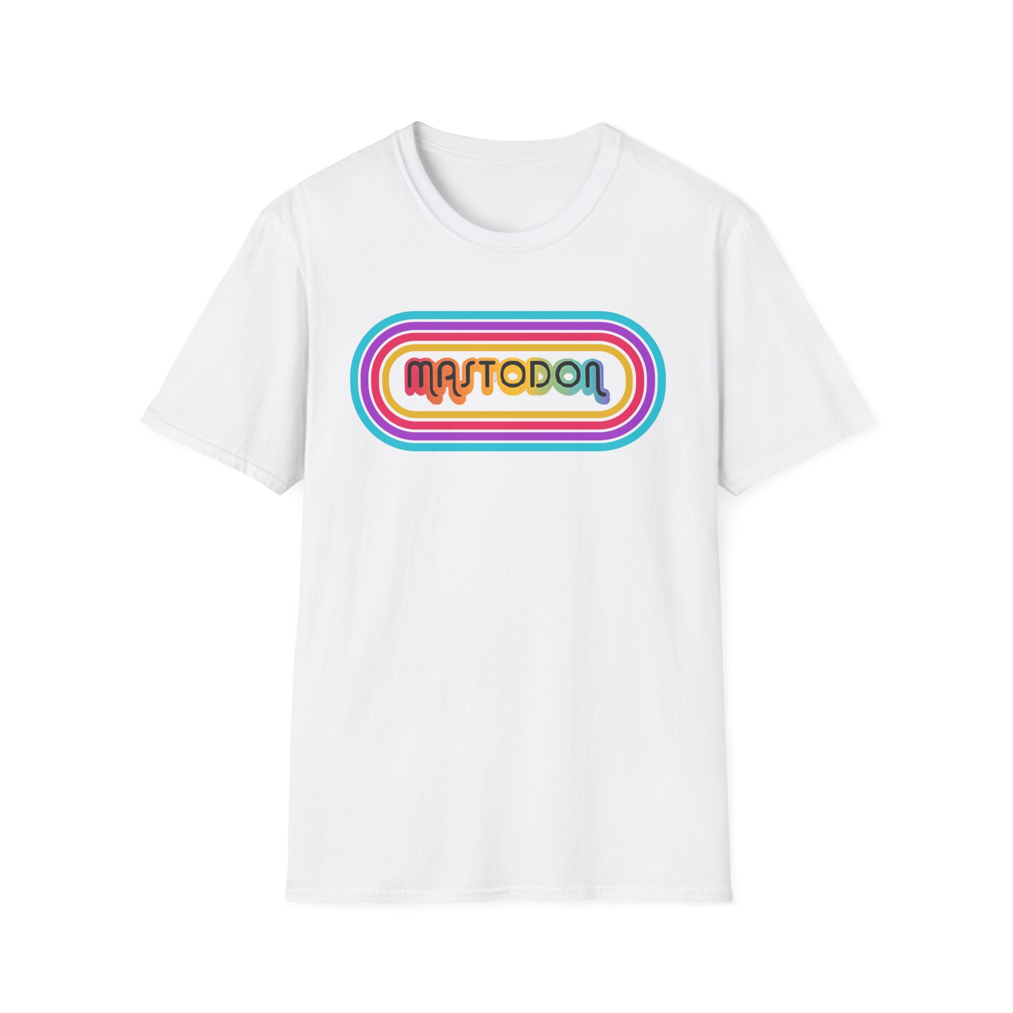 Mastodon 70's Rainbow Logo Unisex Softstyle T-Shirt